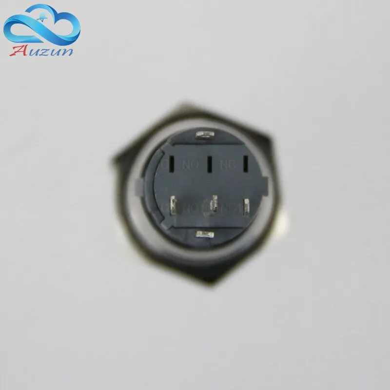 16 mm self-locking metal button with light switch  voltage 220 v current3 A250VDC waterproof rust red, yellow blue  white