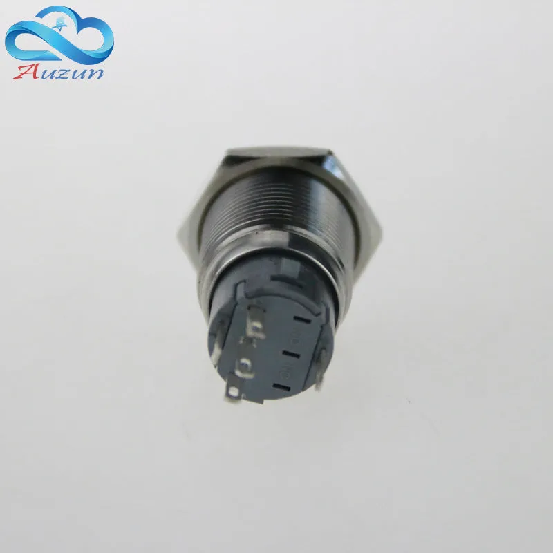 16 mm self-locking metal button with light switch  voltage 220 v current3 A250VDC waterproof rust red, yellow blue  white