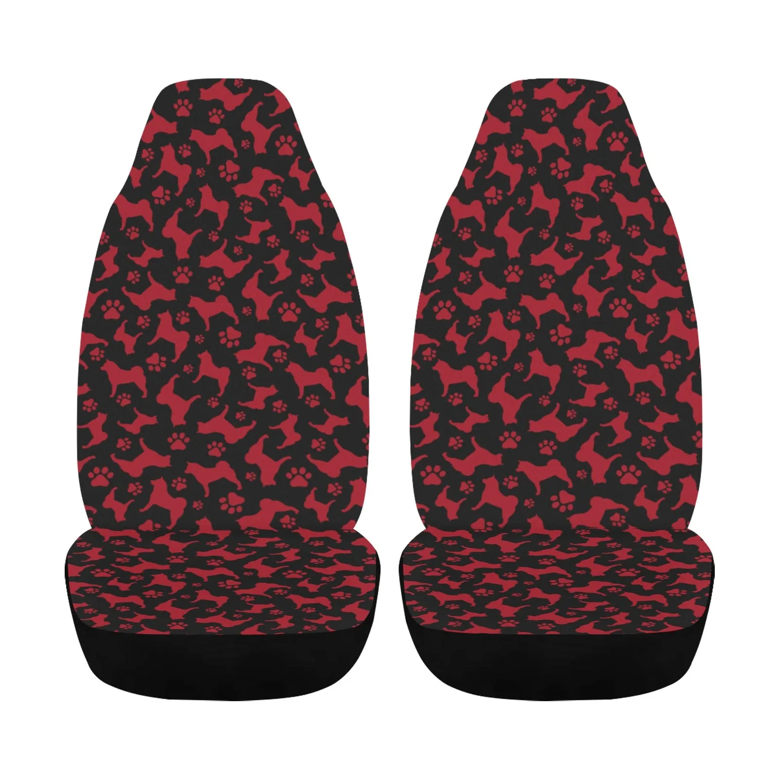 Akita Silhouette & Paw Car Seat Covers