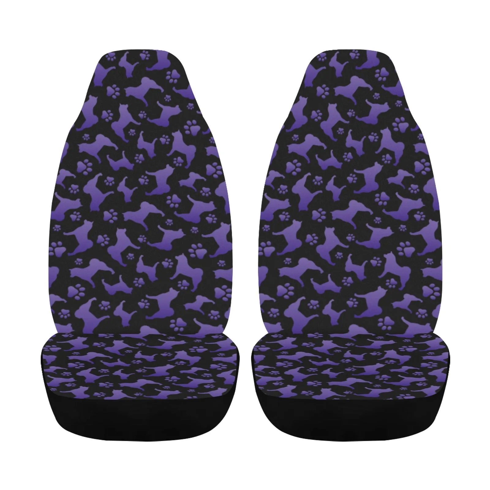 Akita Silhouette & Paw Car Seat Covers