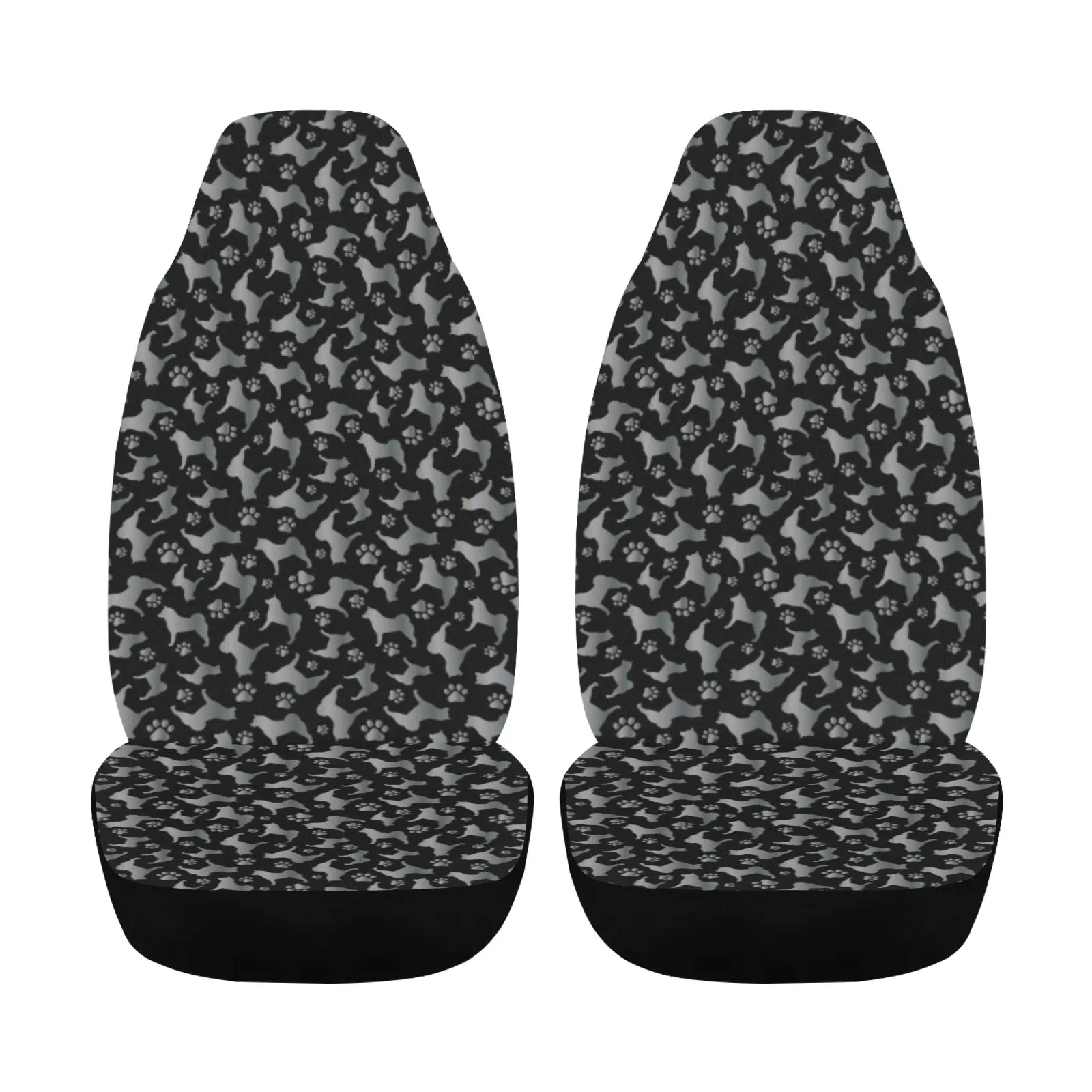 Akita Silhouette & Paw Car Seat Covers