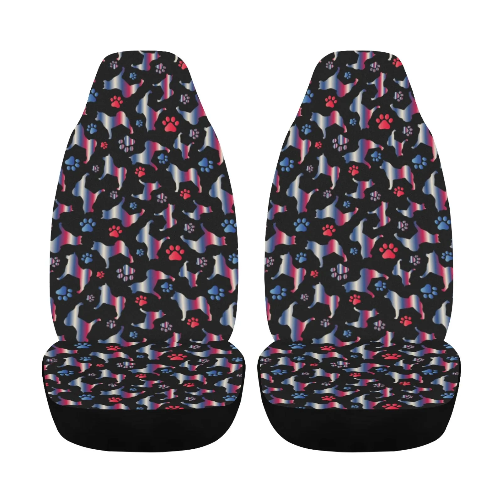 Akita Silhouette & Paw Car Seat Covers