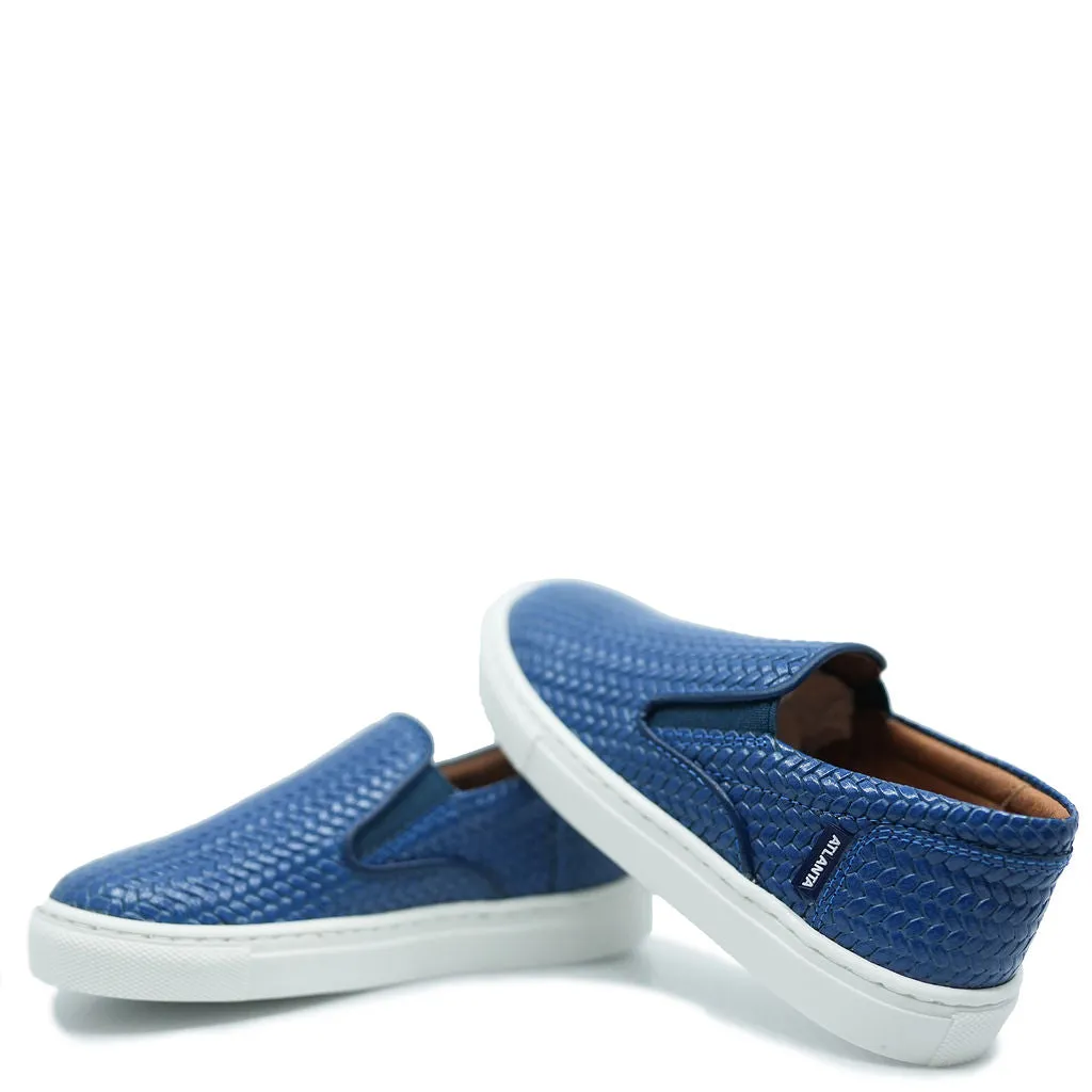 Atlanta Mocassin Ocean Blue Crossed Slip On Sneaker