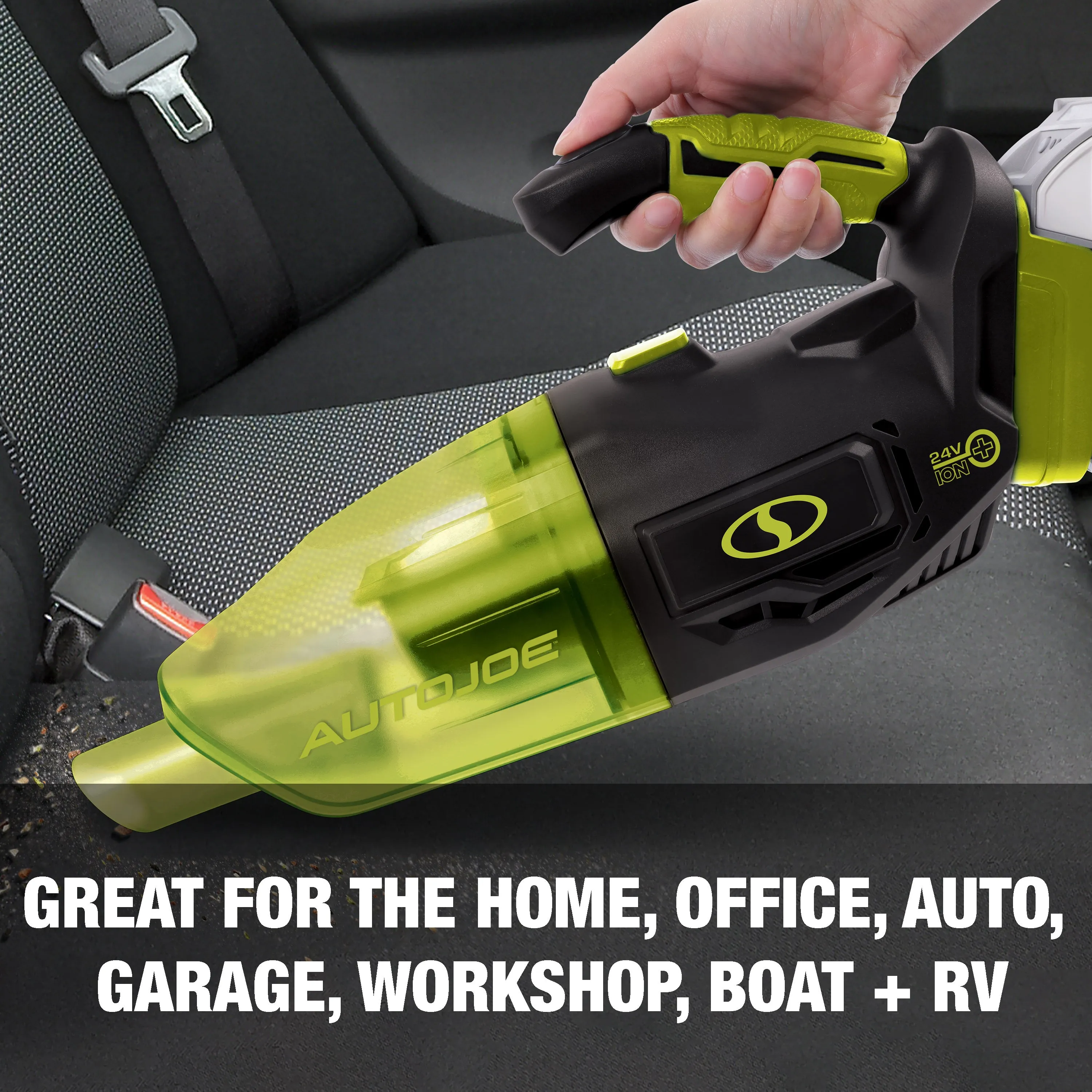 Auto Joe 24V-AJVAC-CT 24-Volt Cordless Wet/Dry Handheld Vacuum | 5 Attachments & Carry Bag | Tool Only