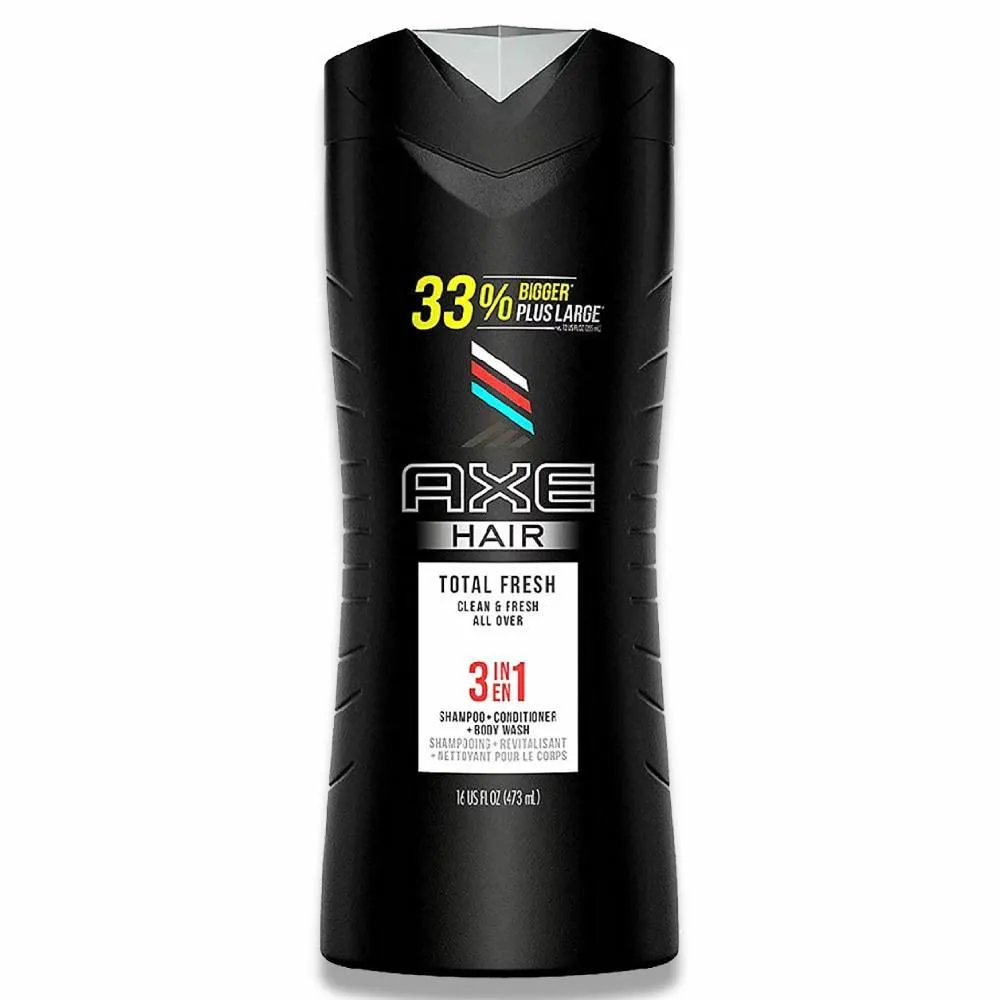 Axe - Hair 3 in 1 Total Fresh Shampoo   Conditioner   Body Wash - 16 Oz - 4 Pack