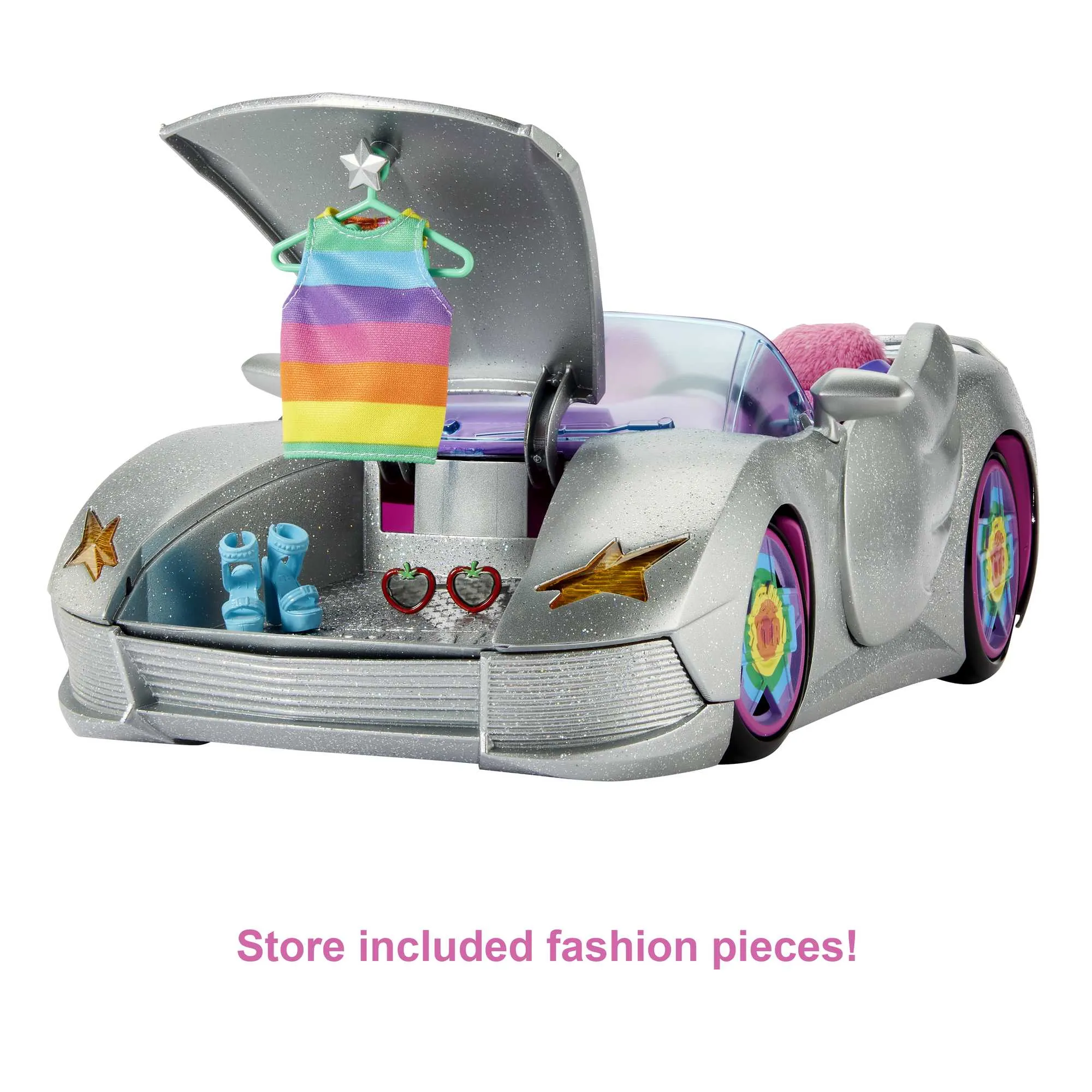 Barbie Car, Barbie Extra Set With Sparkly 2-Seater Toy Convertible