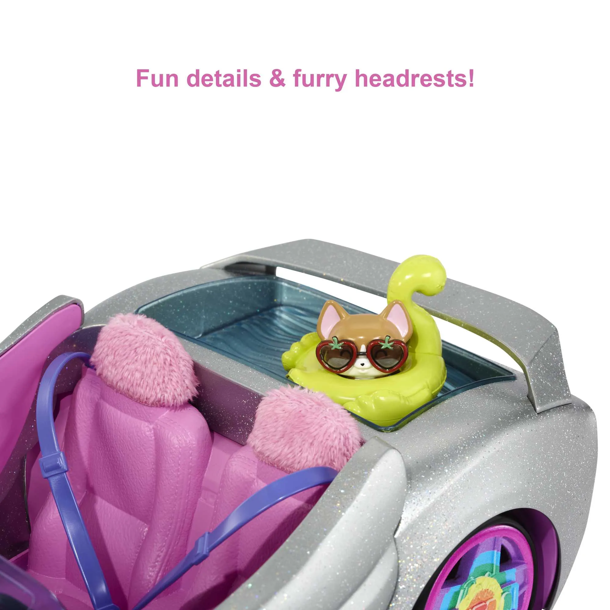 Barbie Car, Barbie Extra Set With Sparkly 2-Seater Toy Convertible