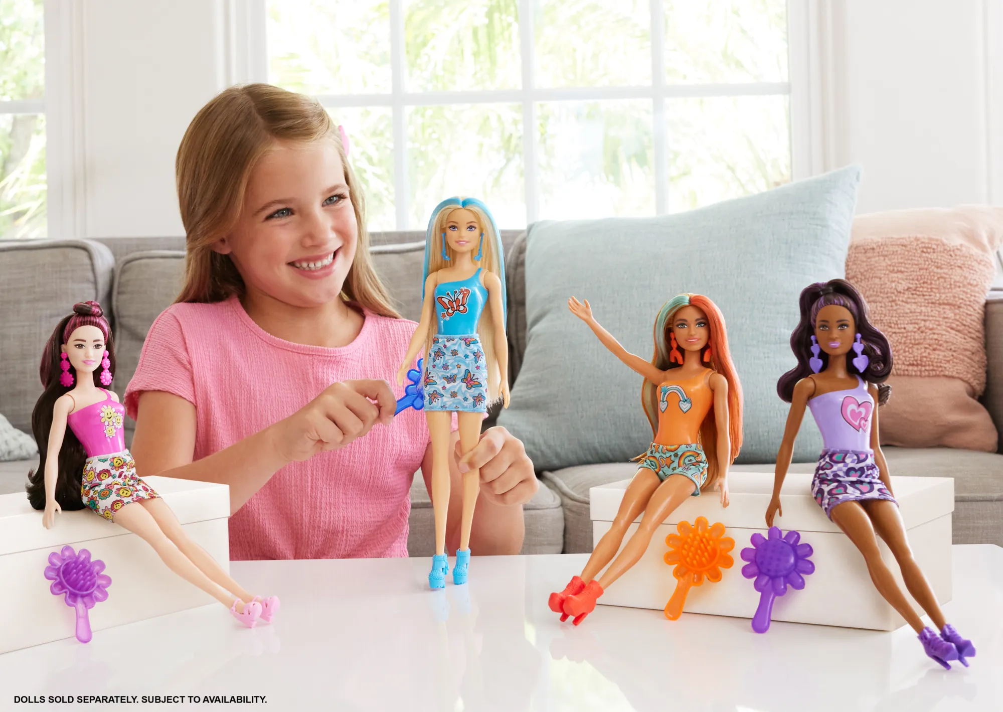 Barbie Color Reveal Rainbow-inspired Series Doll & Accessories With 6 Surprises, Color-Change Bodice