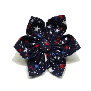 Blue Stars Dog Collar Flower