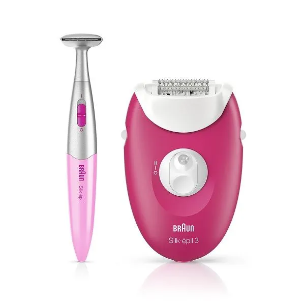 Braun Silk-epil 3 SE 3-420 Epilator | Bikini Trimmer | SE3420 | Raspberry Pink Color