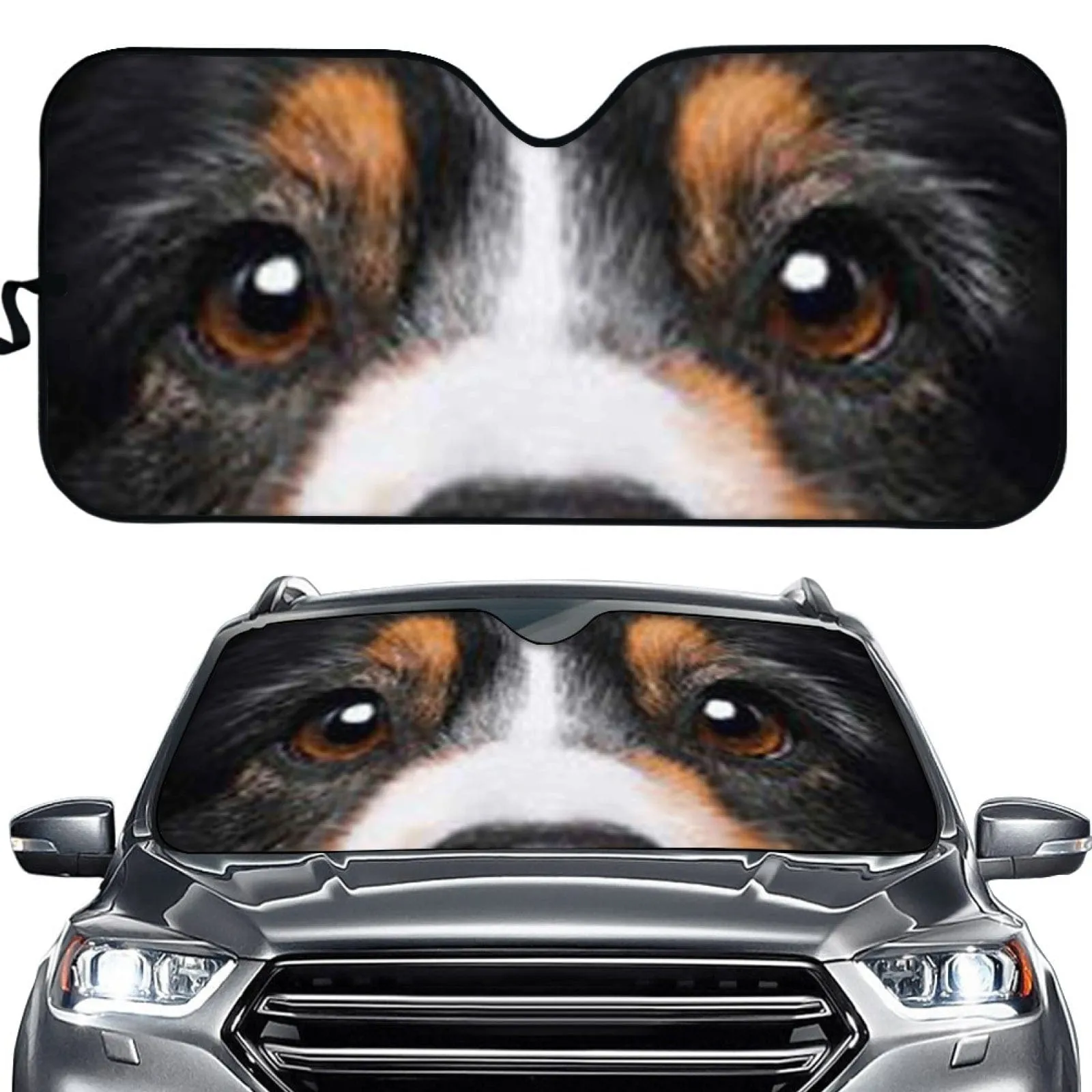 Custom Beautiful Pet Eyes Personalized Funny Car Front Windshield Sun Shade Offers Ultimate Protection for Car Interior