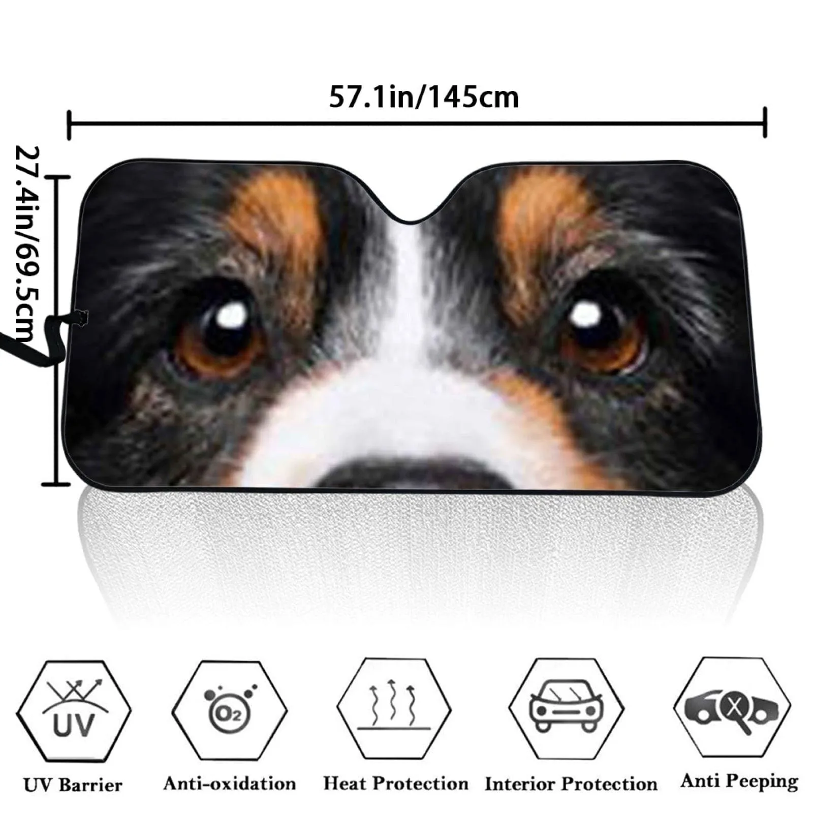 Custom Beautiful Pet Eyes Personalized Funny Car Front Windshield Sun Shade Offers Ultimate Protection for Car Interior