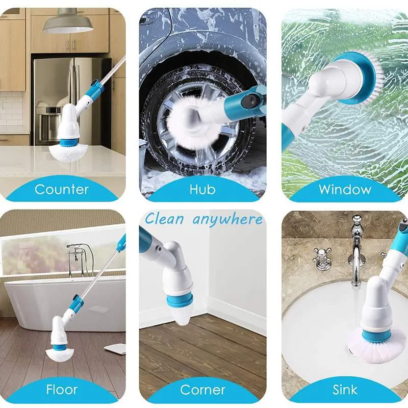 ELECTRIC POWER CLEANING SCRUBBER WITH EXTENSION HANDLE