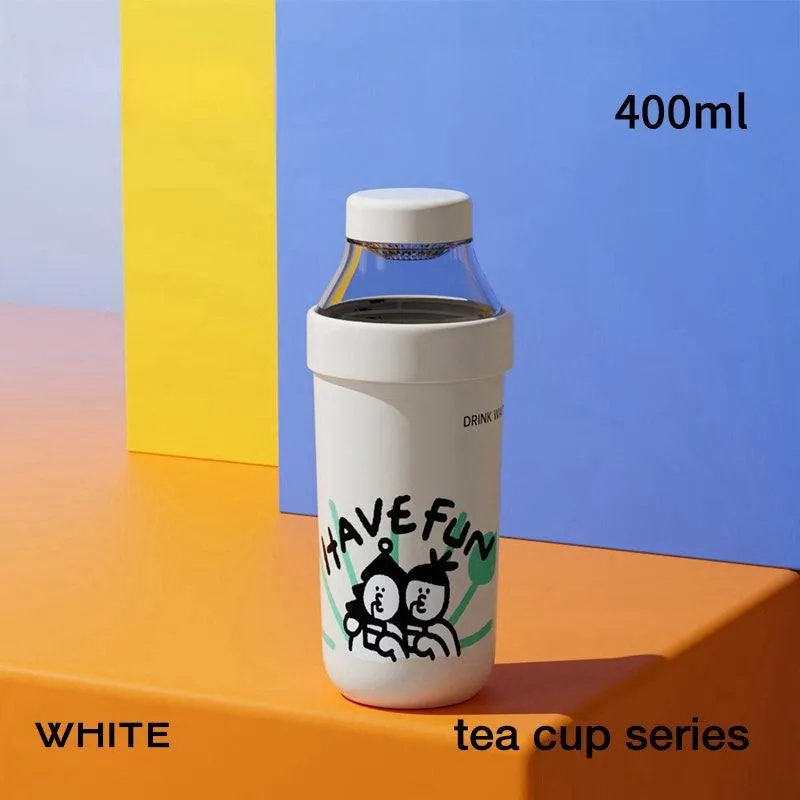 EVERCRISE Premium HAHA Tea Bottle 400ml - Leakproof, Detachable, and Insulated for Hot & Cold Beverages