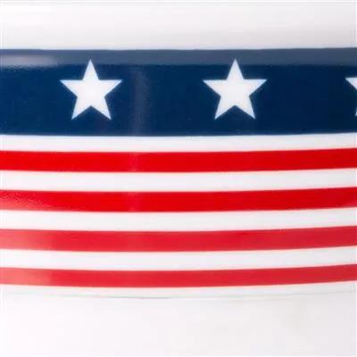 Flag Pet Bowl - Porcelain Ceramic with Silicone Ring