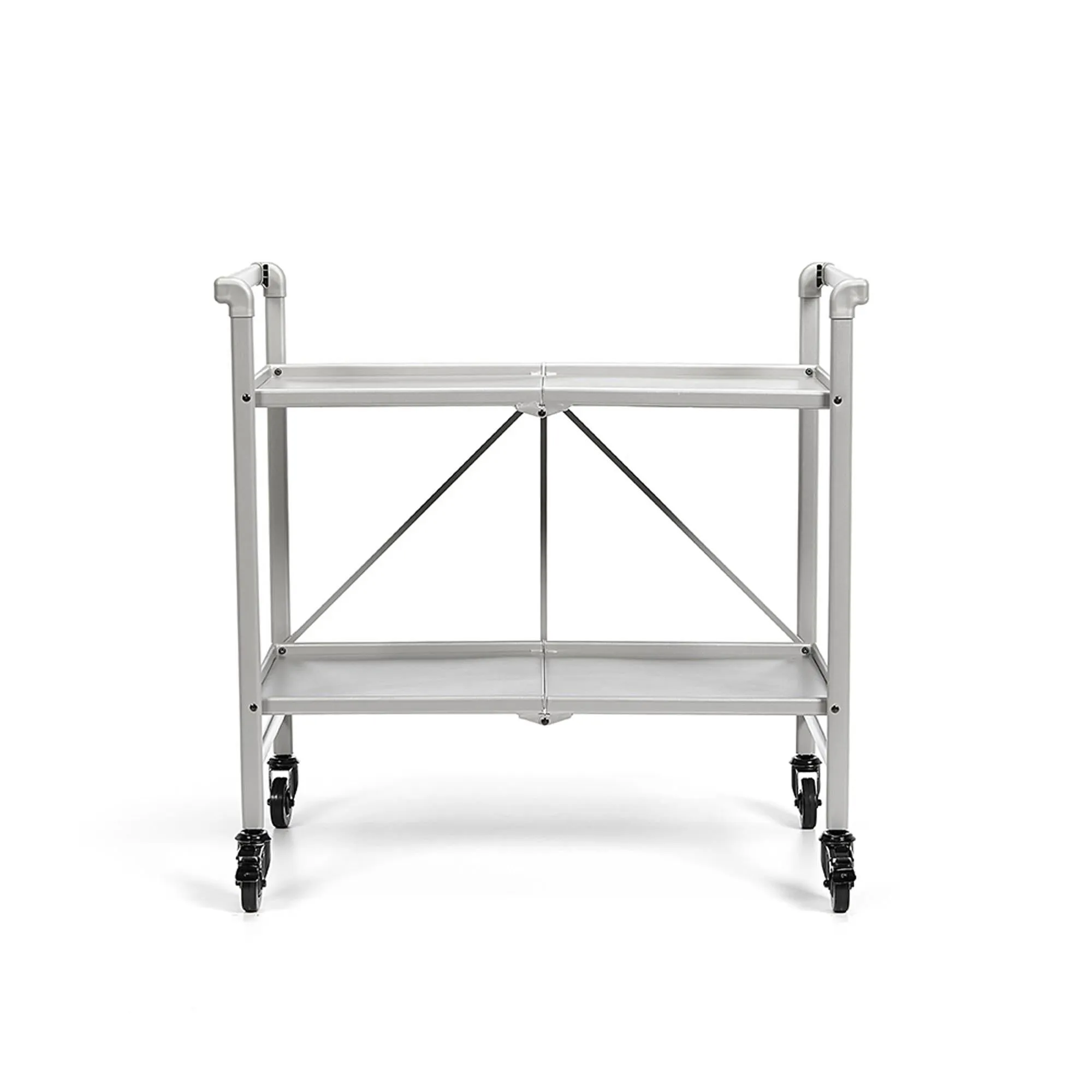 Folding Serving Cart with 2 Shelves