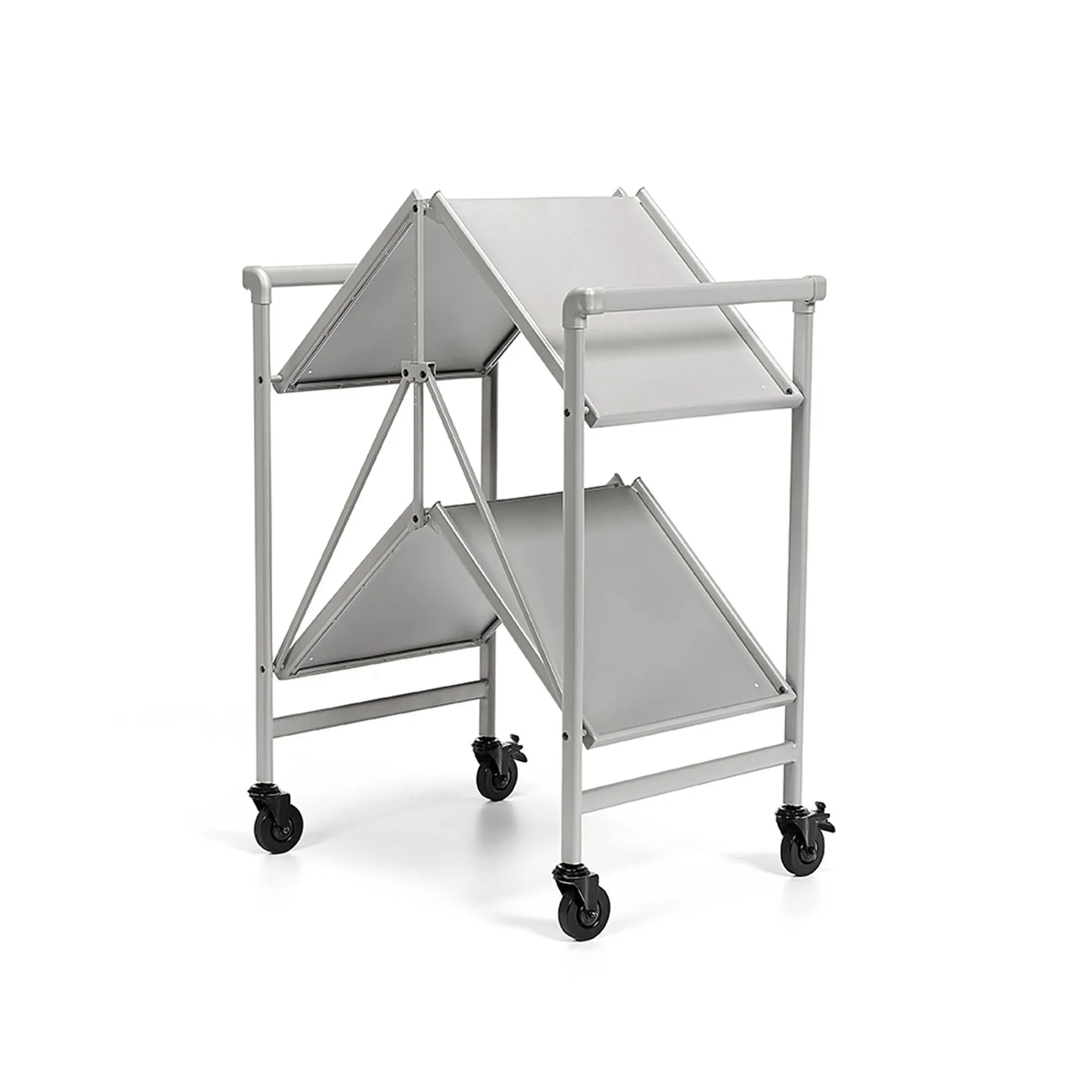 Folding Serving Cart with 2 Shelves