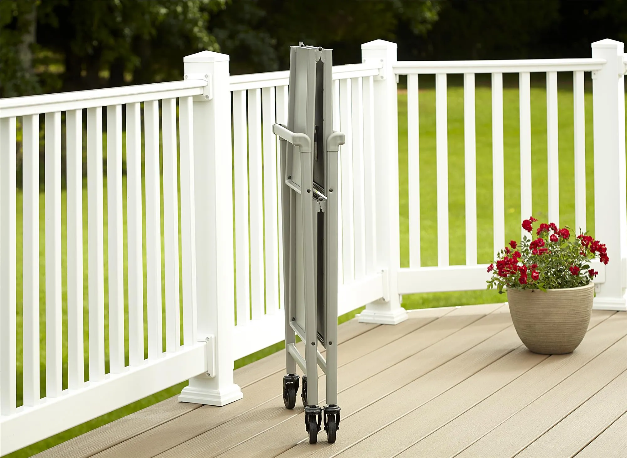 Folding Serving Cart with 2 Shelves