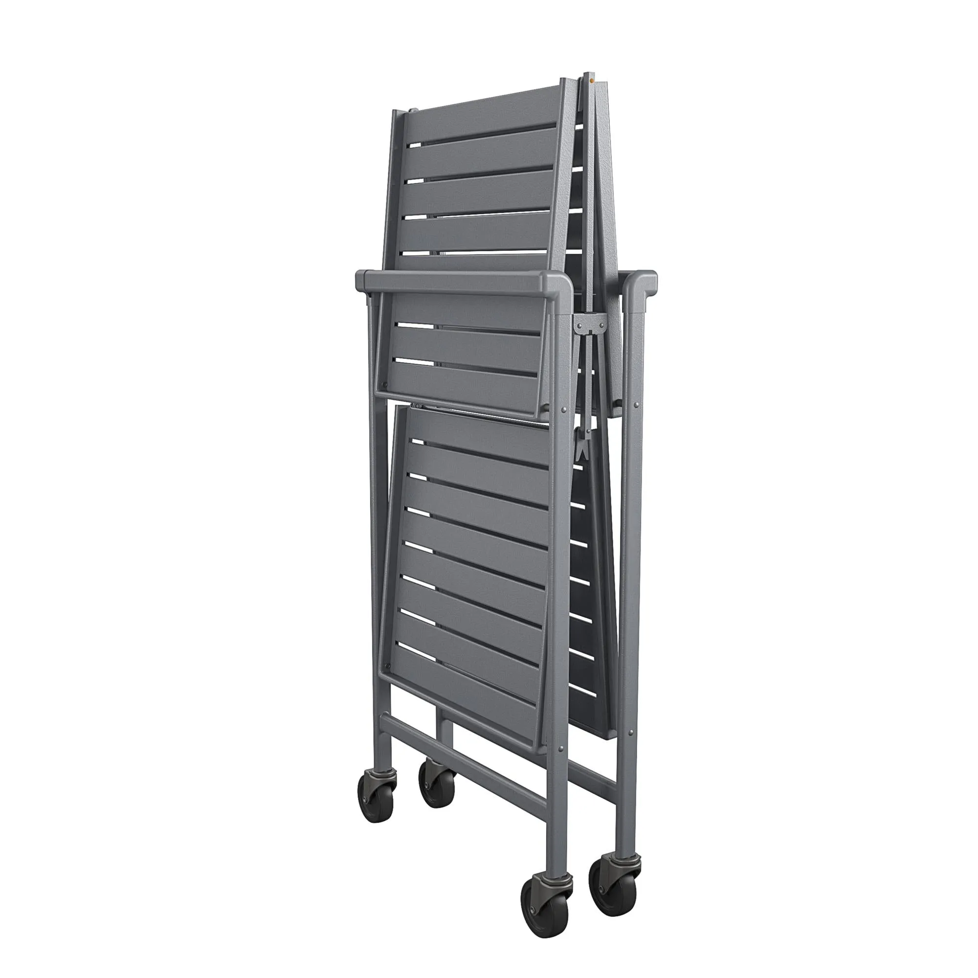 Folding Serving Cart with 2 Shelves