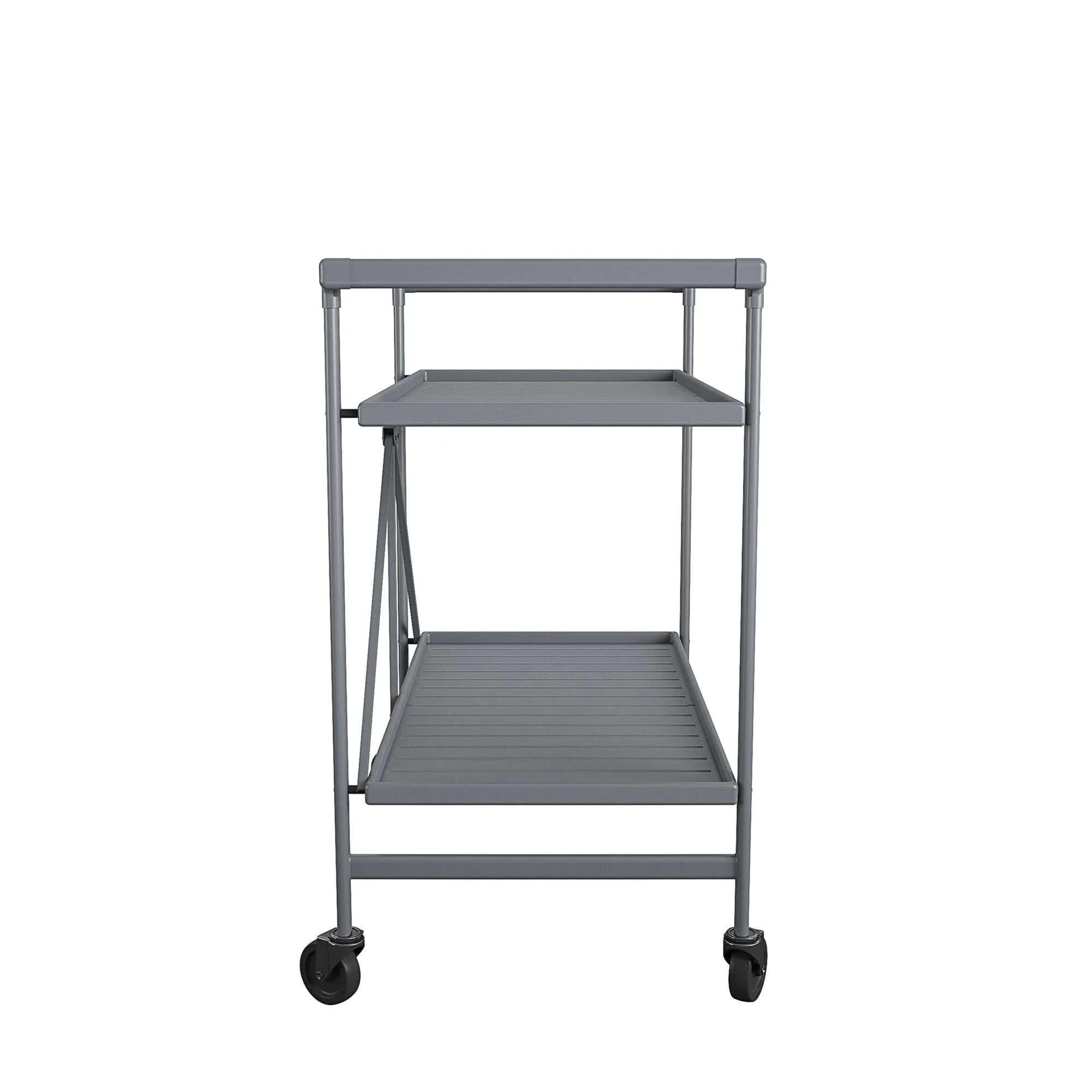 Folding Serving Cart with 2 Shelves