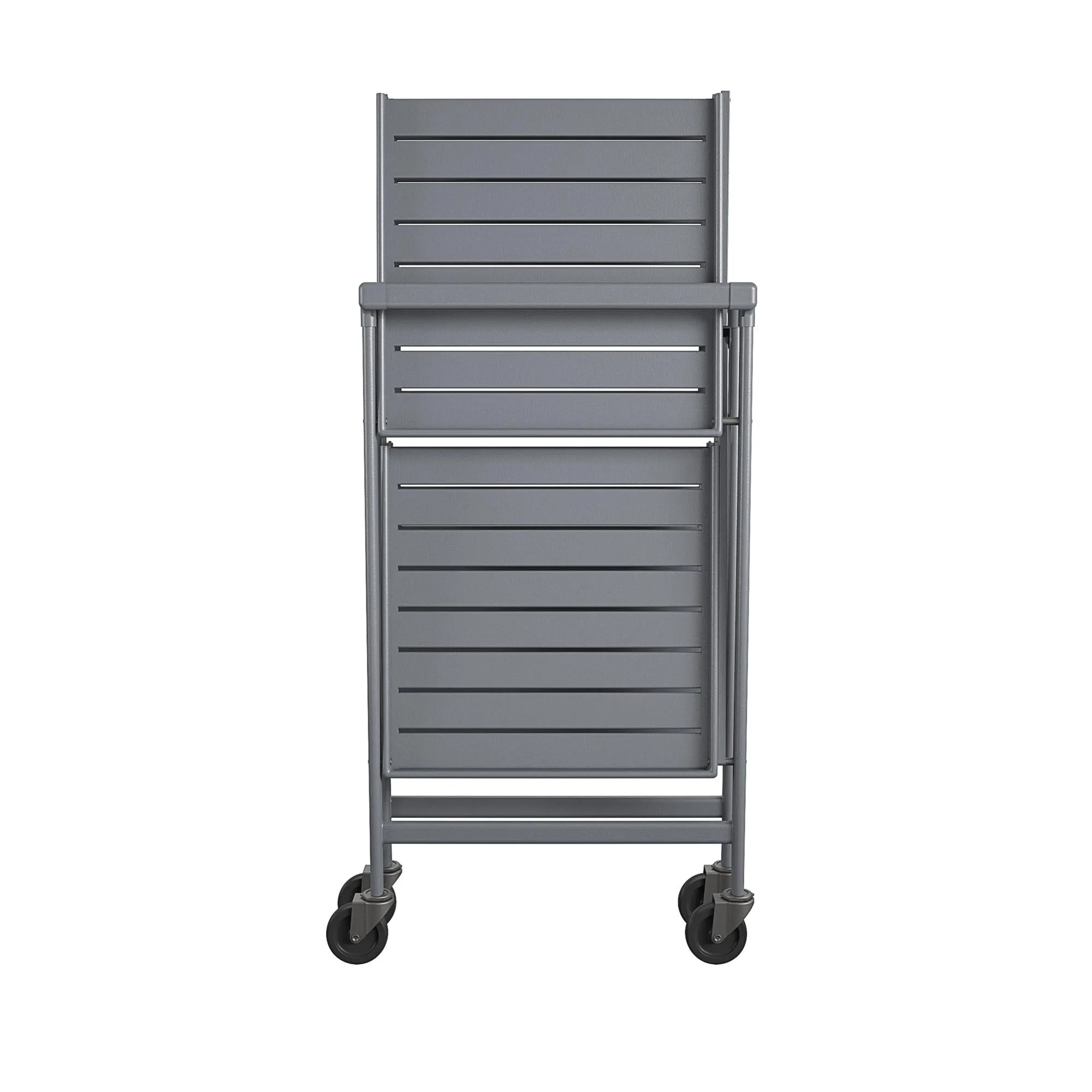 Folding Serving Cart with 2 Shelves