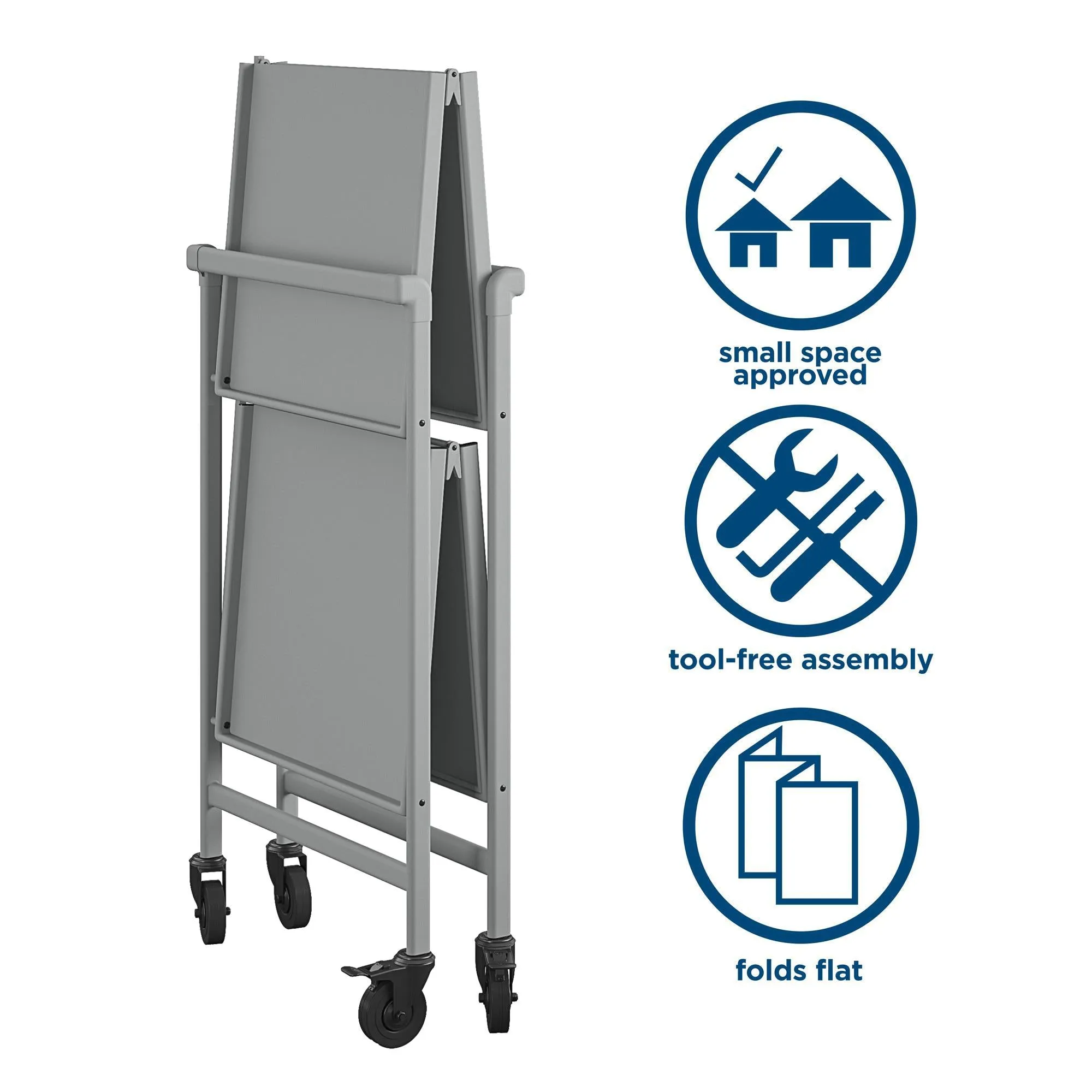 Folding Serving Cart with 2 Shelves