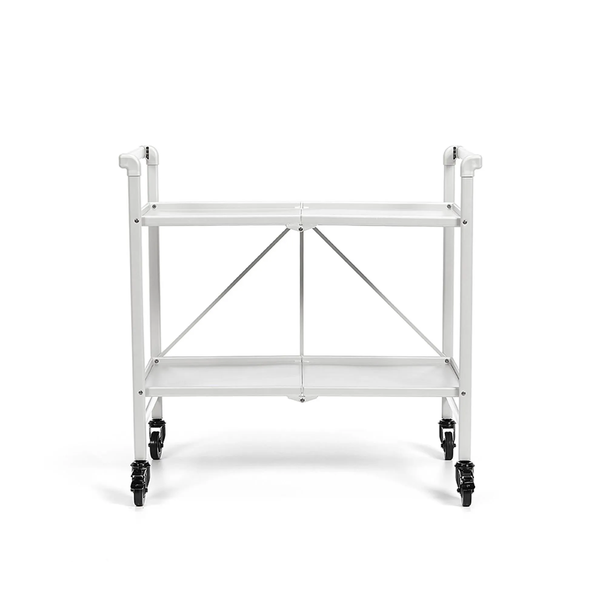 Folding Serving Cart with 2 Shelves