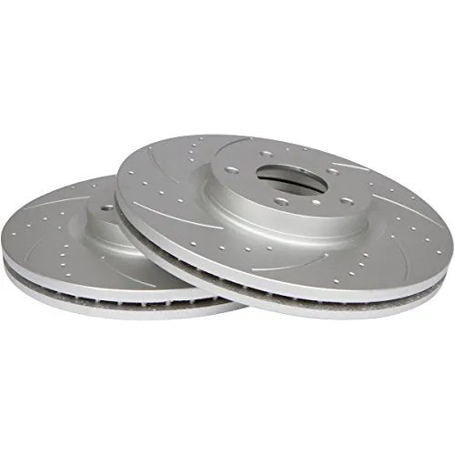 [Front Kit] GT//Rotors High Performance Disc Brake Rotors & Brake Pads Kit for BMW 325i E90 [2006] 328i [2007] | 128i [08-10]