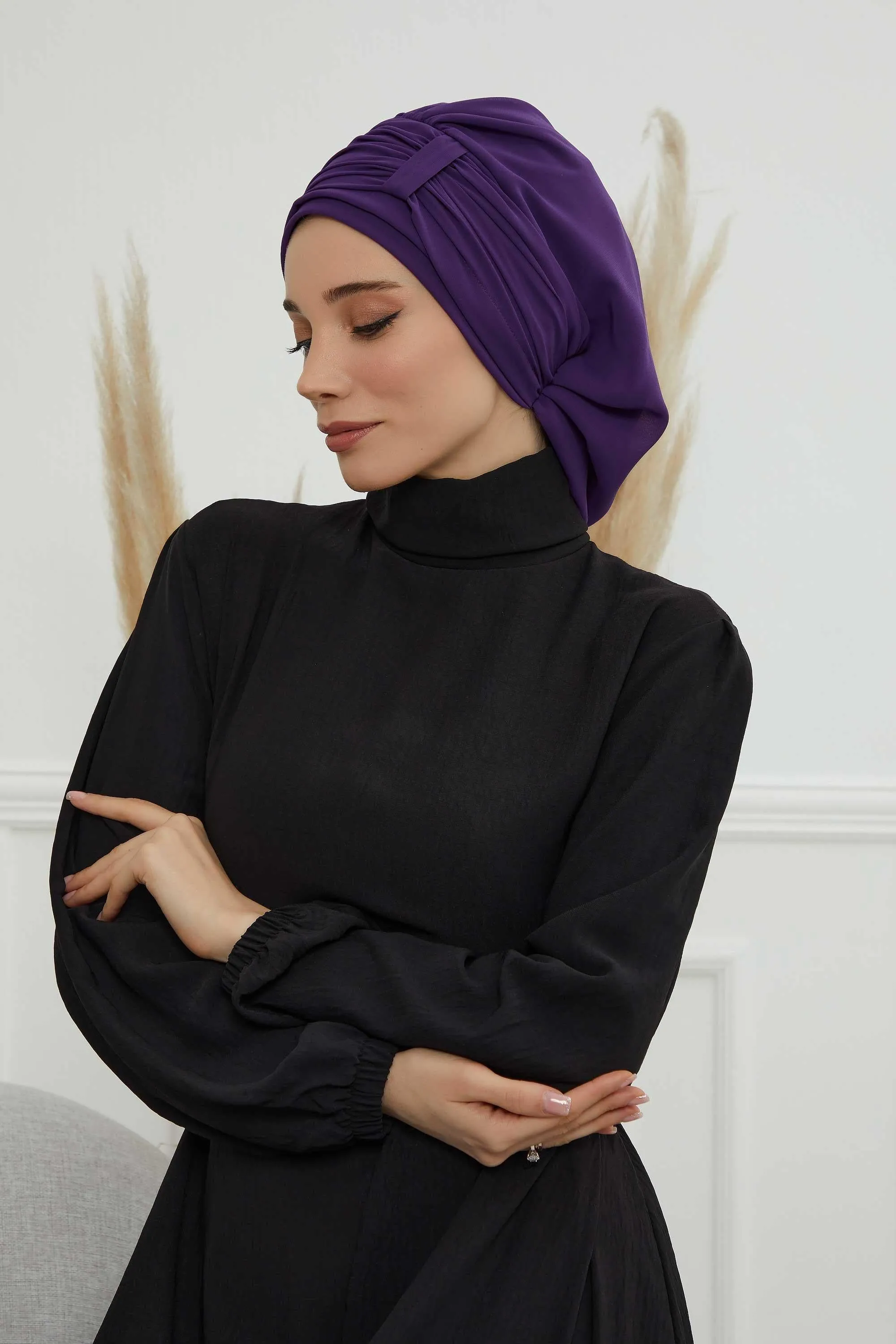 Instant Turban Chiffon Scarf Head Turbans For Women Headwear Stylish Elegant Design,HT-107