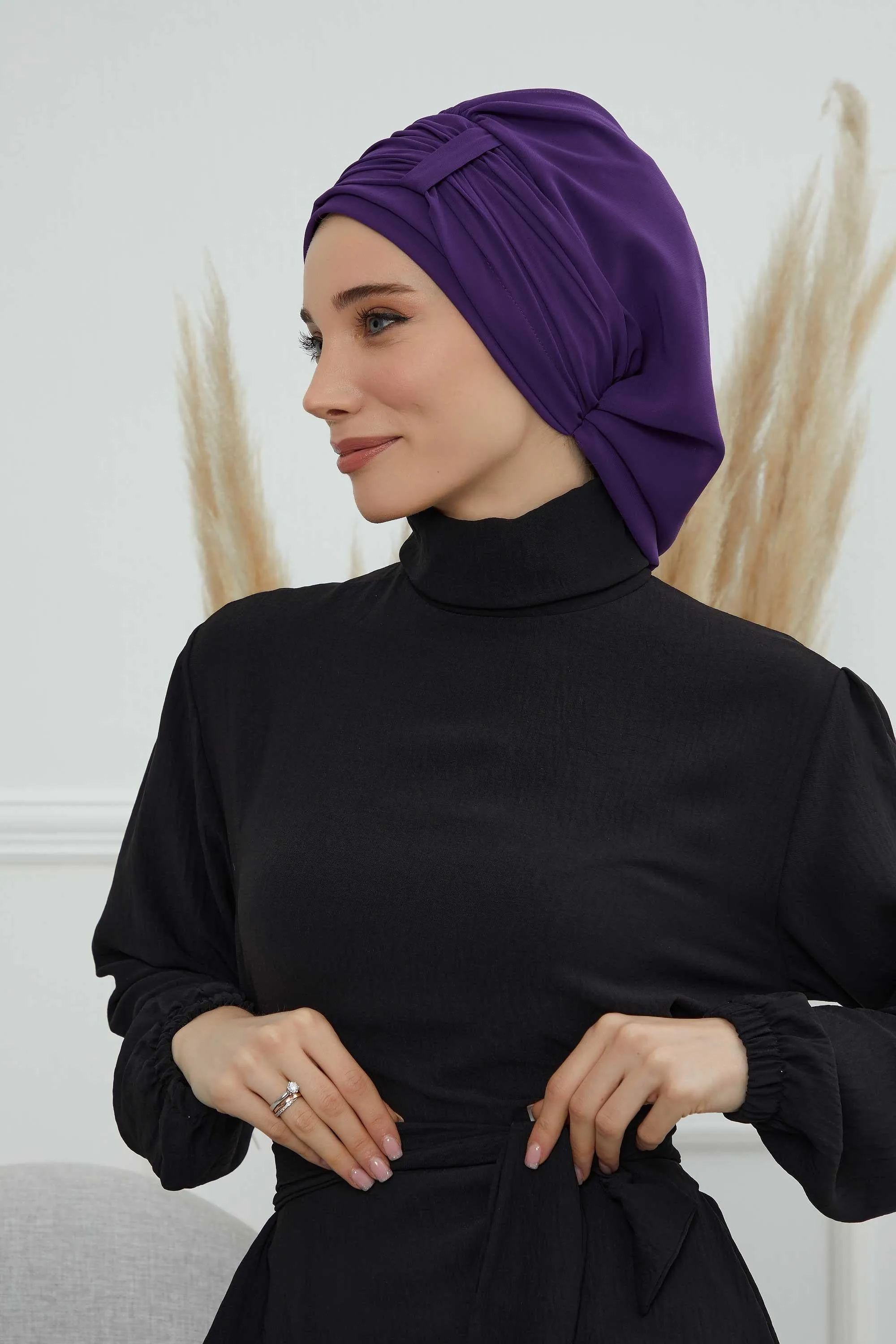 Instant Turban Chiffon Scarf Head Turbans For Women Headwear Stylish Elegant Design,HT-107