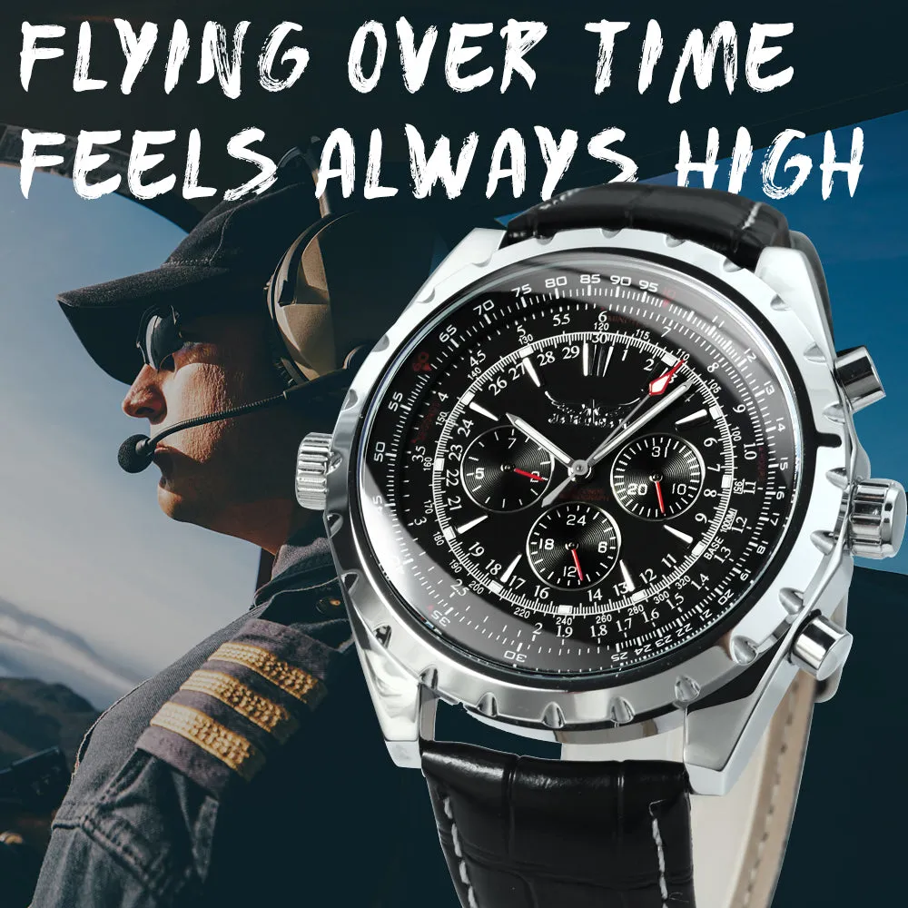 JARAGAR Military Sports Automatic Mechanical Watch for Men Multifunction Dial Luminous Pilot Watches 040