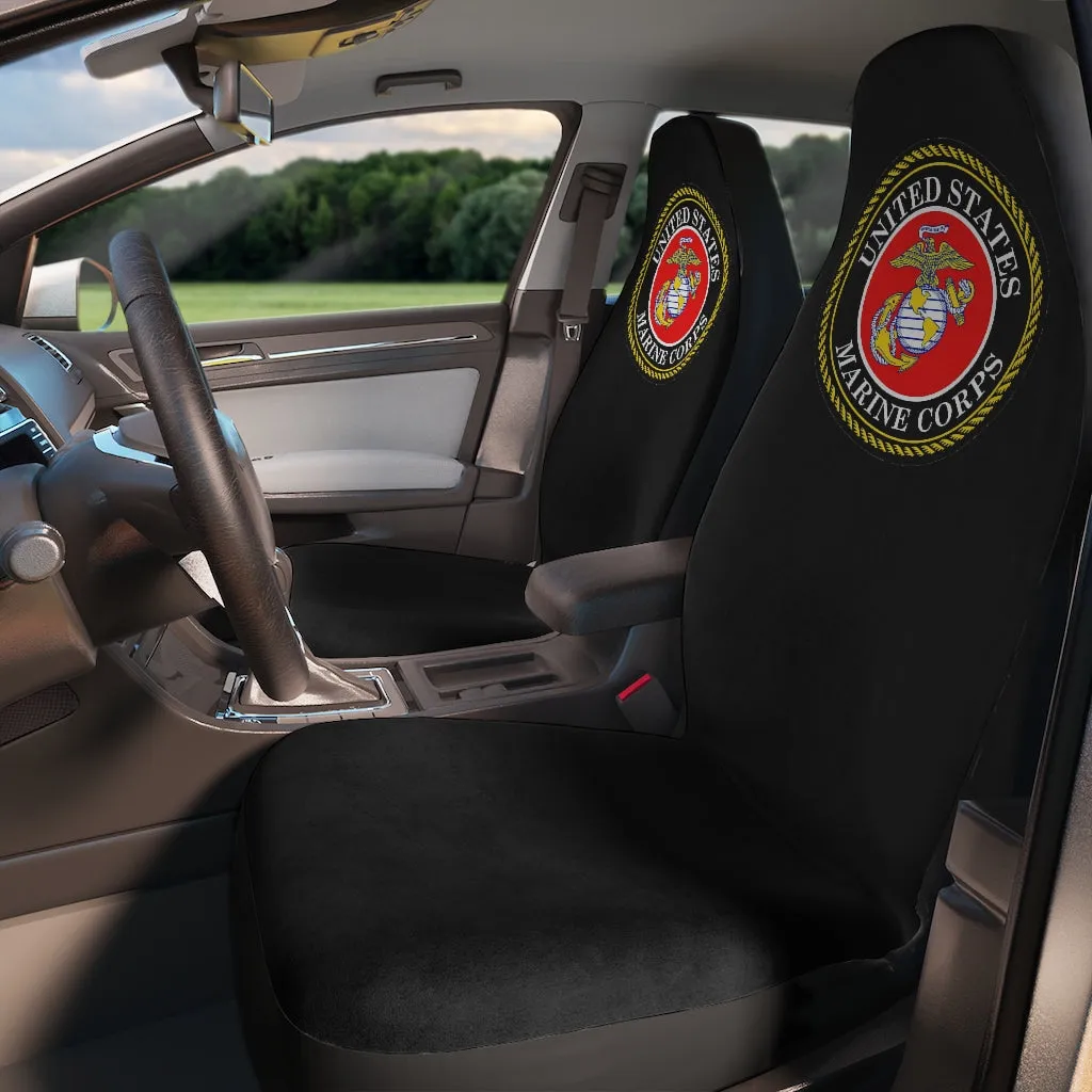 Marine Corps (Black) Polyester Car Seat Covers