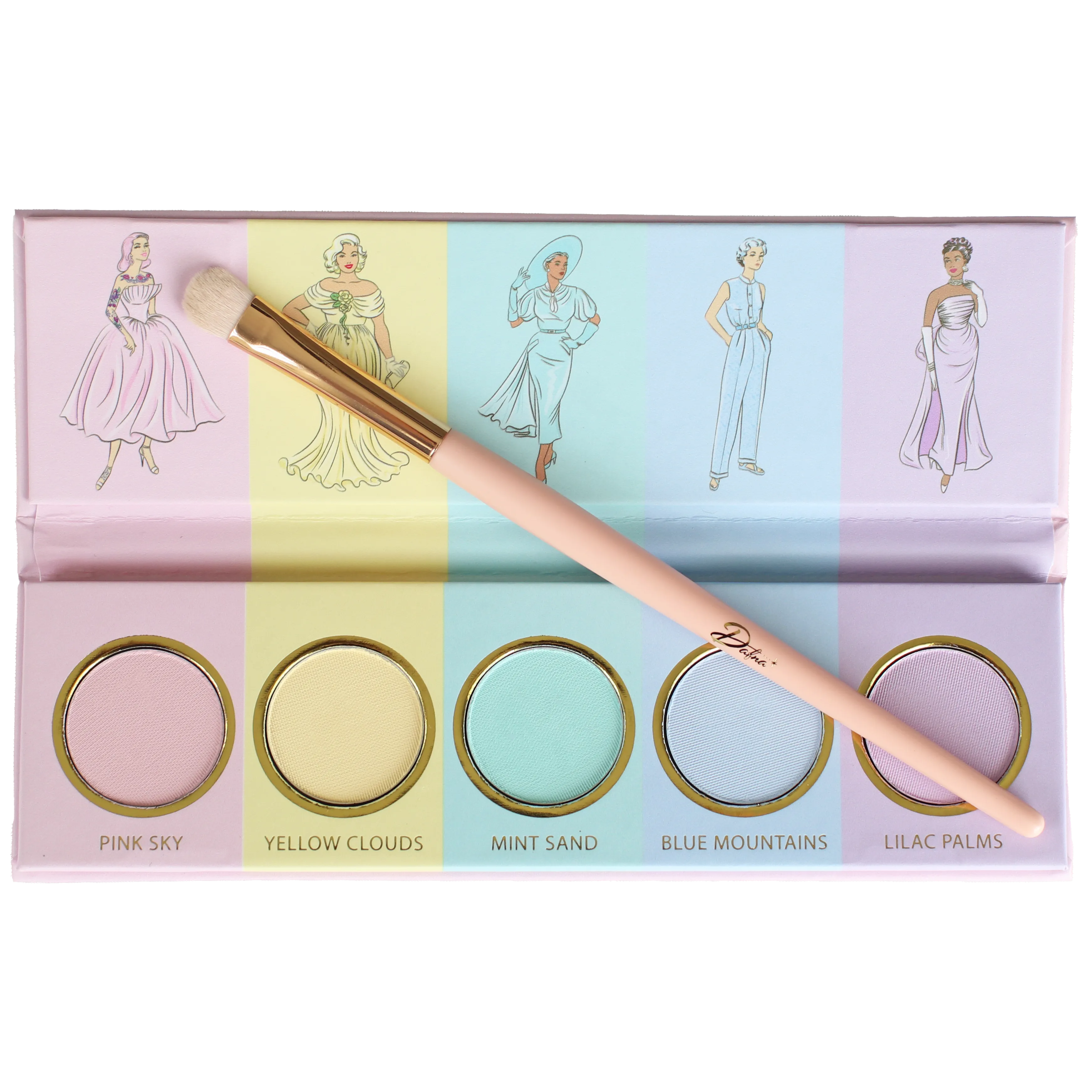 'Mid-Century Pastel Dream' Eyeshadow Palette & Brush