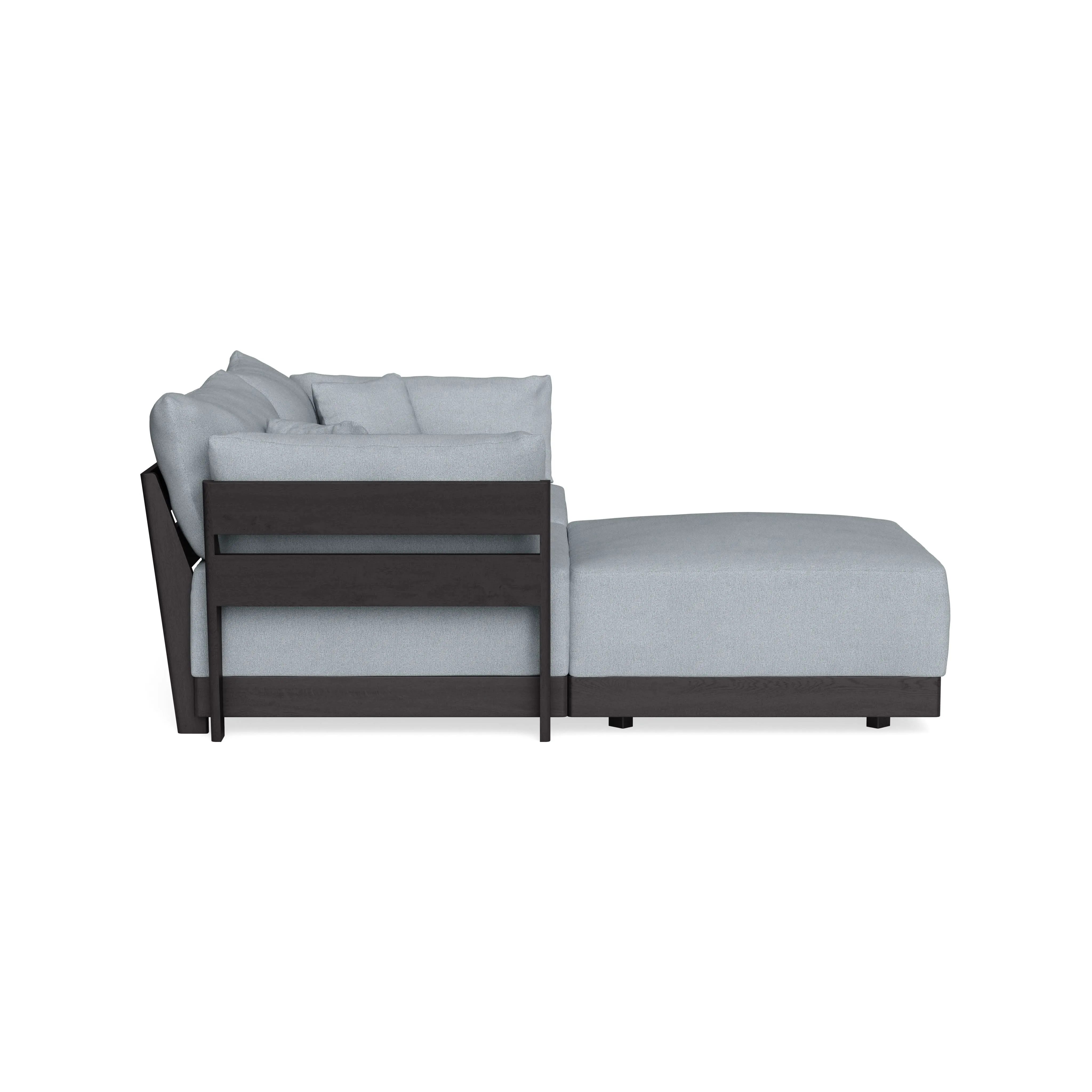 Modular Bondi Black 2-Seater Sectional in Ash | Memory Foam Blend