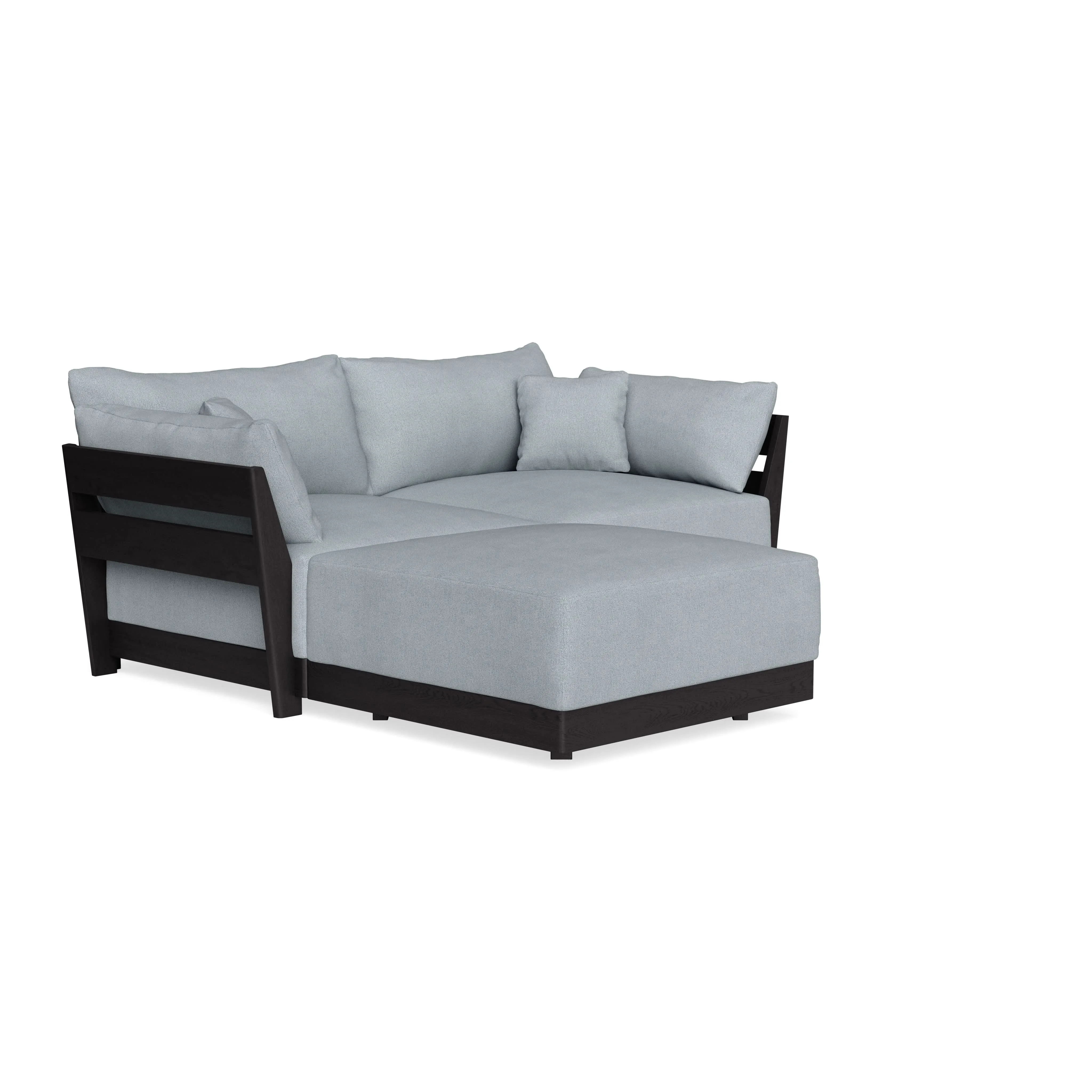 Modular Bondi Black 2-Seater Sectional in Ash | Memory Foam Blend