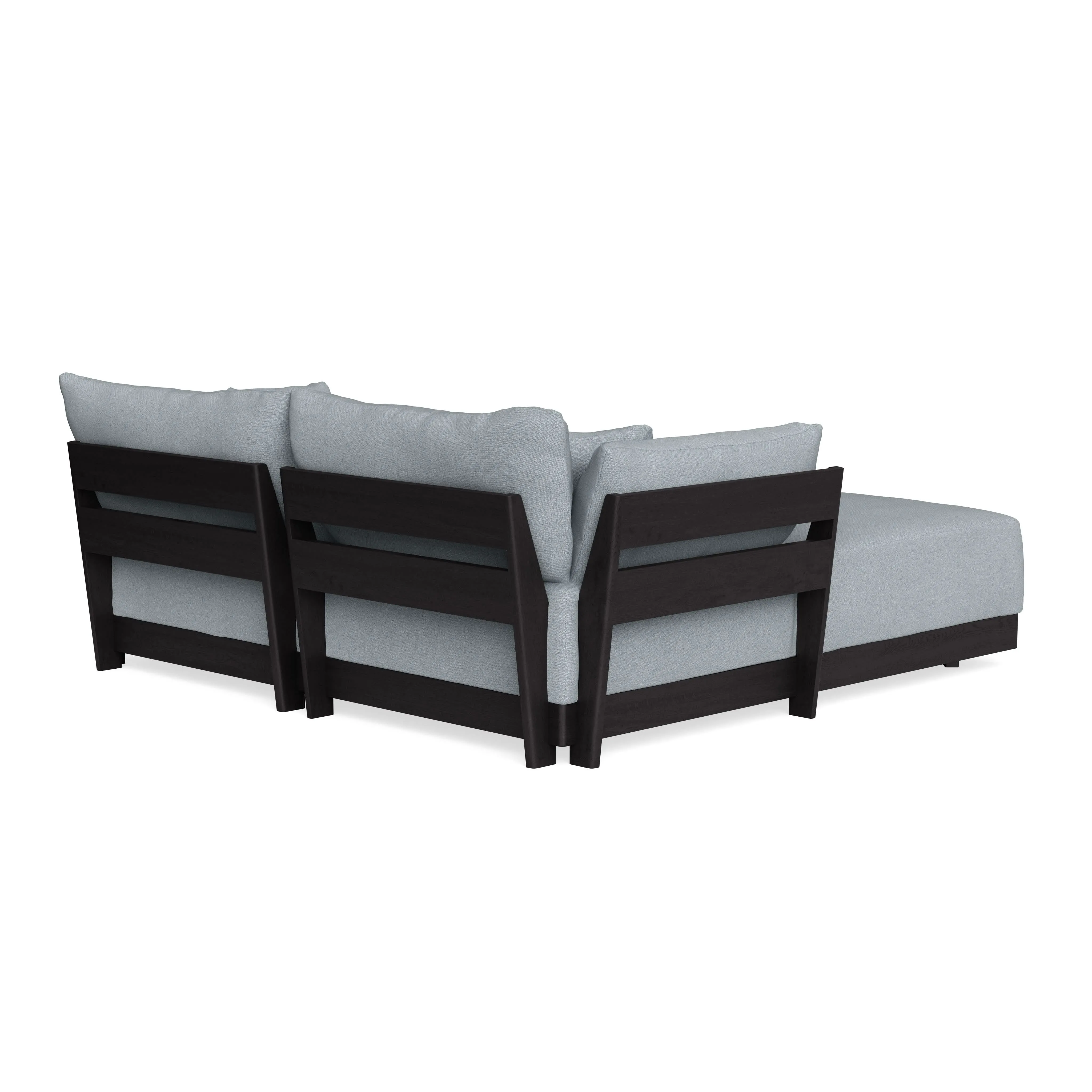 Modular Bondi Black 2-Seater Sectional in Ash | Memory Foam Blend