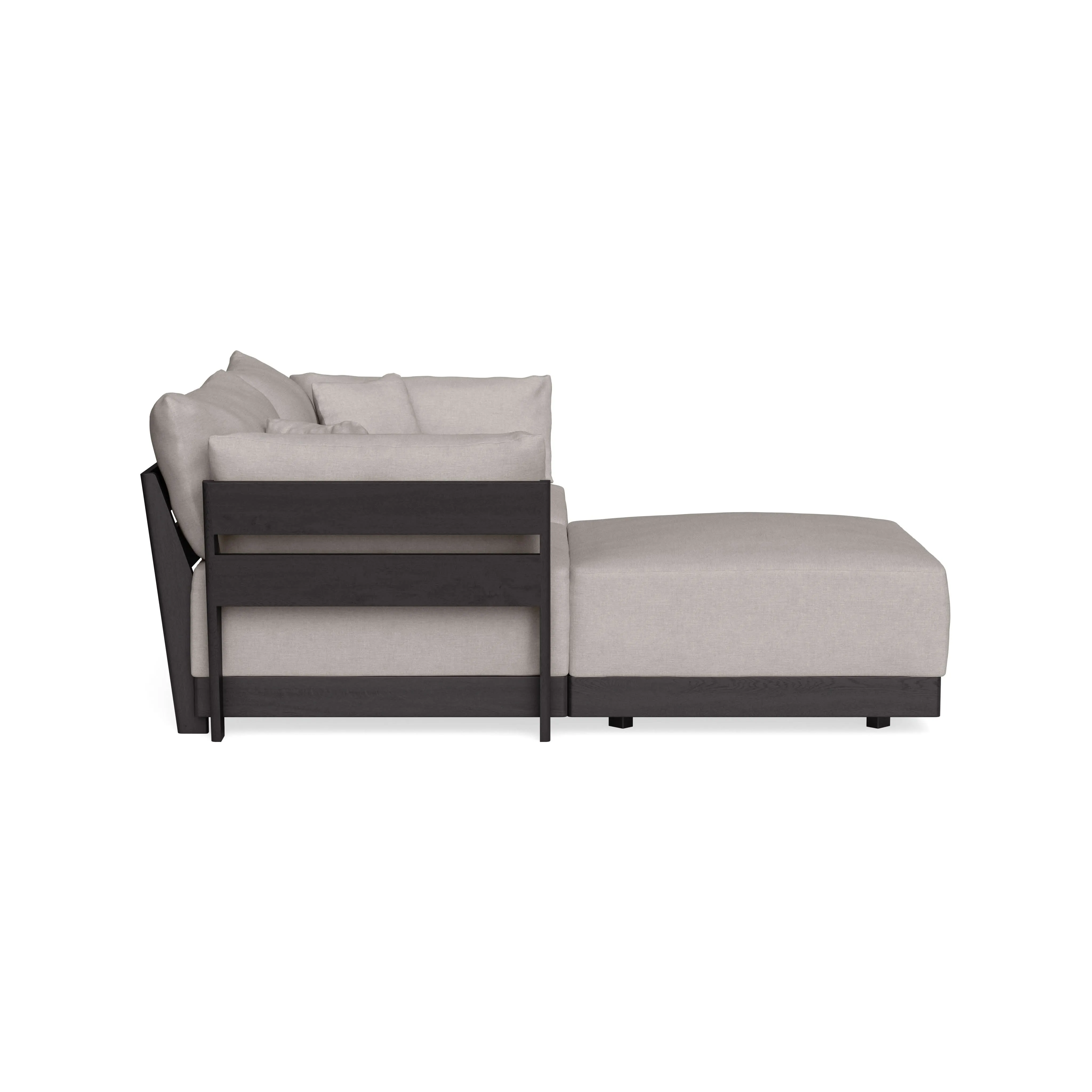 Modular Bondi Black 2-Seater Sectional in Cloud | Memory Foam Blend