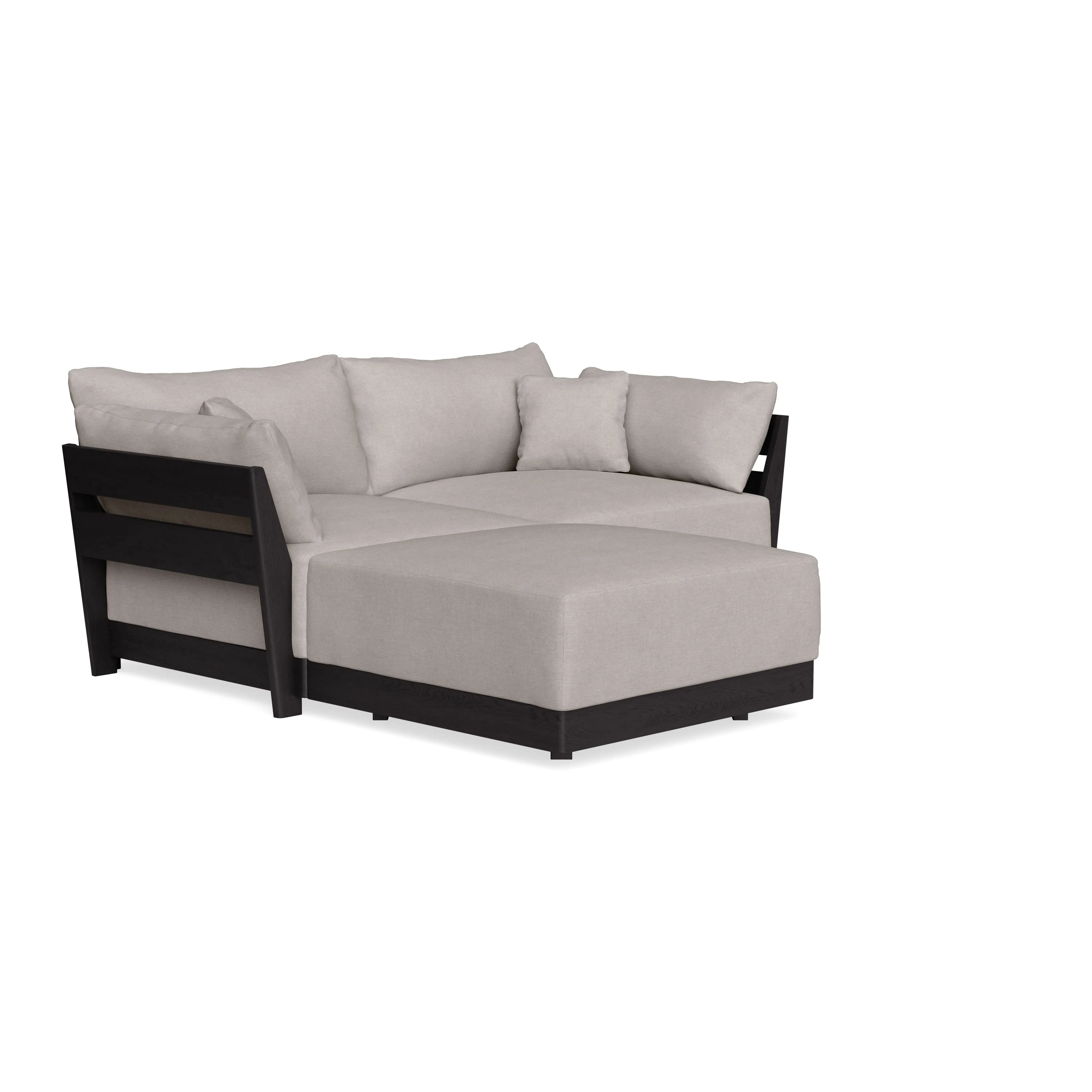 Modular Bondi Black 2-Seater Sectional in Cloud | Memory Foam Blend