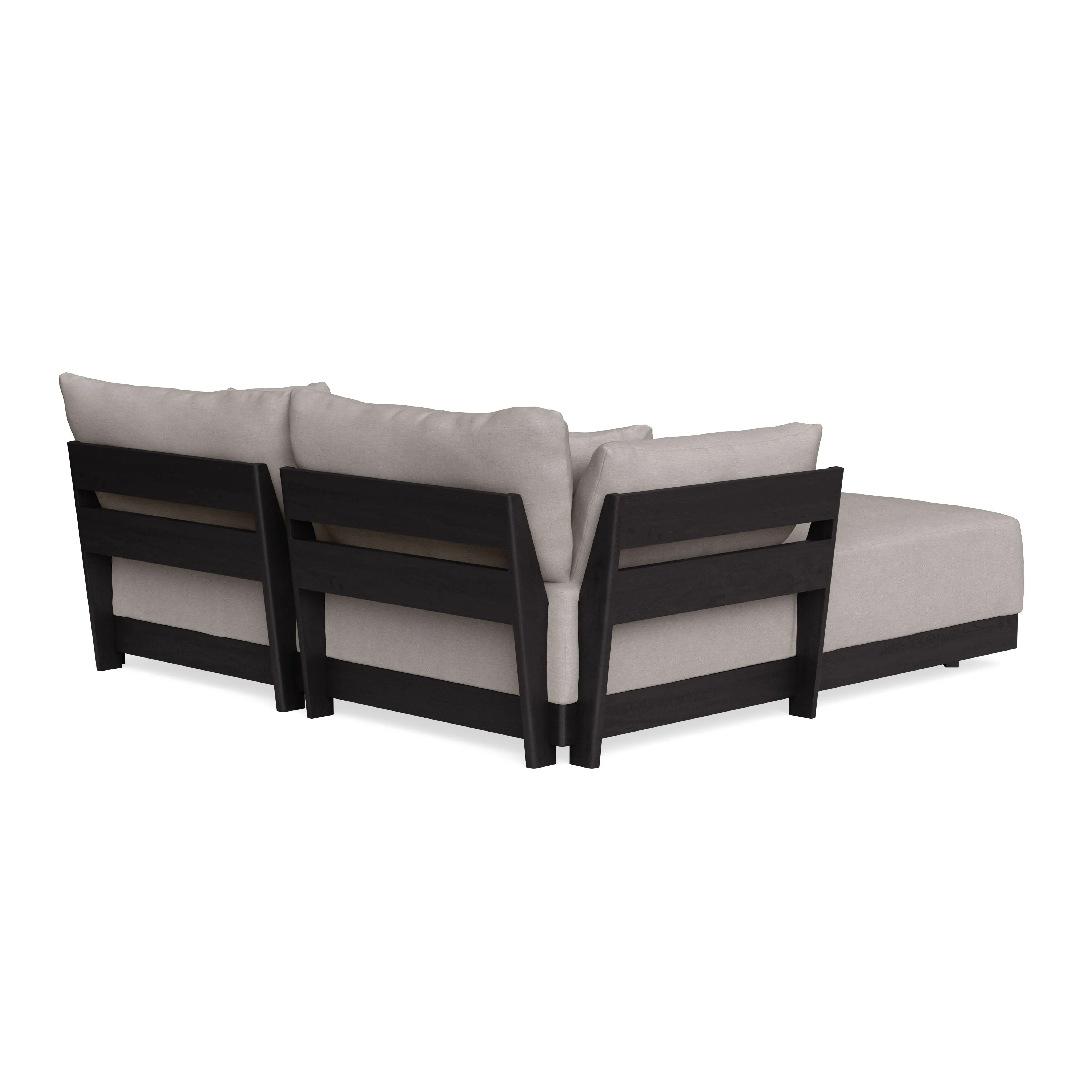 Modular Bondi Black 2-Seater Sectional in Cloud | Memory Foam Blend