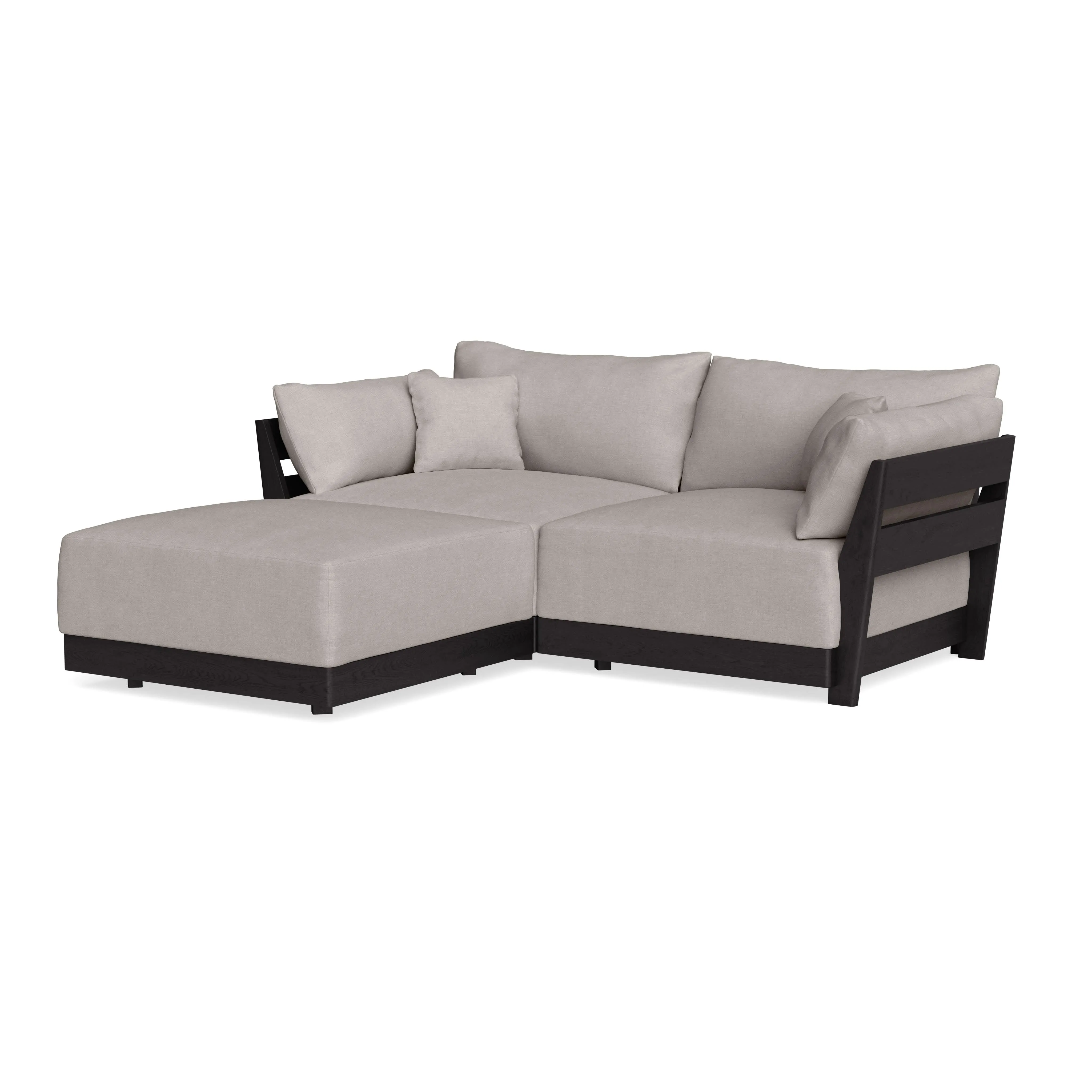 Modular Bondi Black 2-Seater Sectional in Cloud | Memory Foam Blend