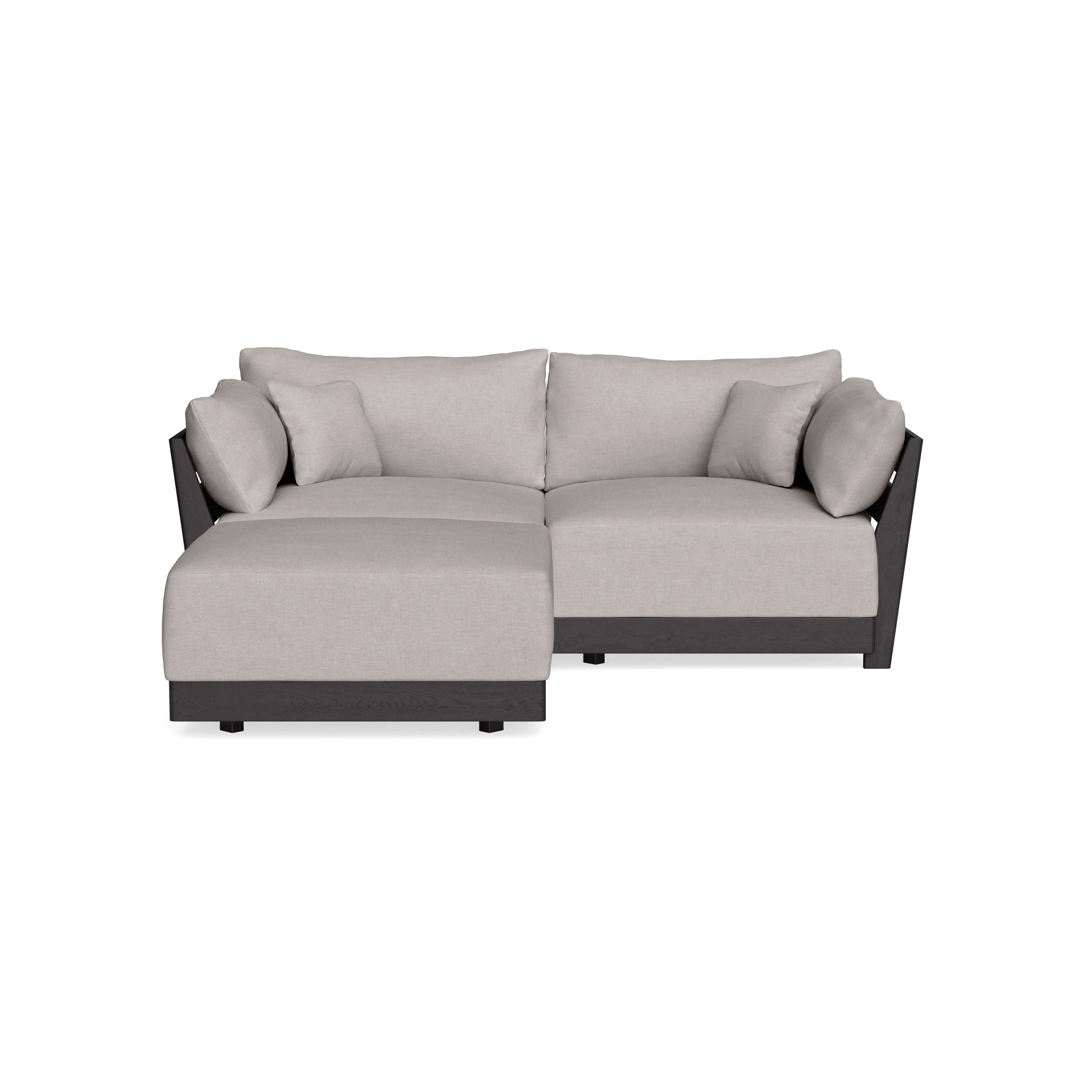 Modular Bondi Black 2-Seater Sectional in Cloud | Memory Foam Blend