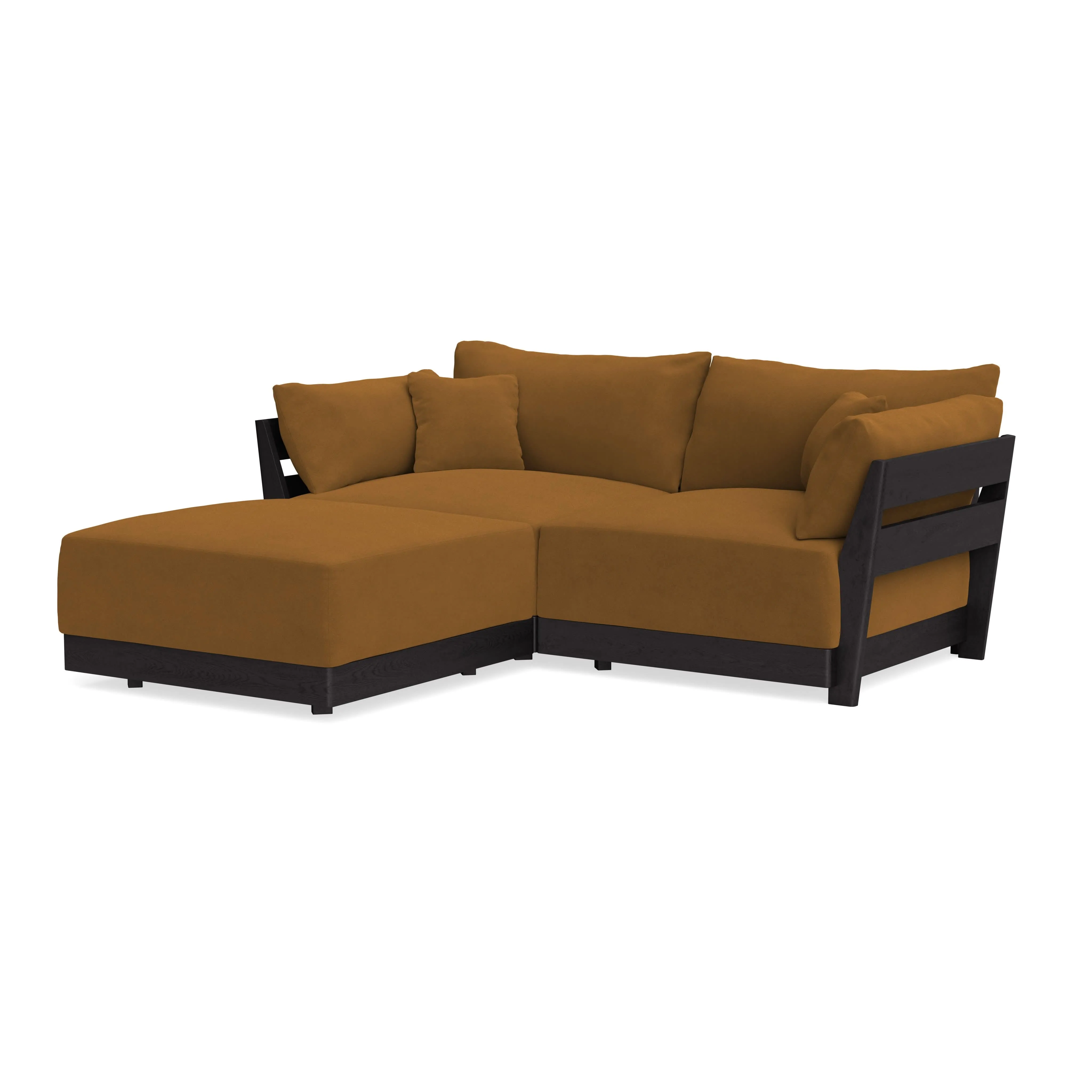 Modular Bondi Black 2-Seater Sectional in Cognac | Classic Blend