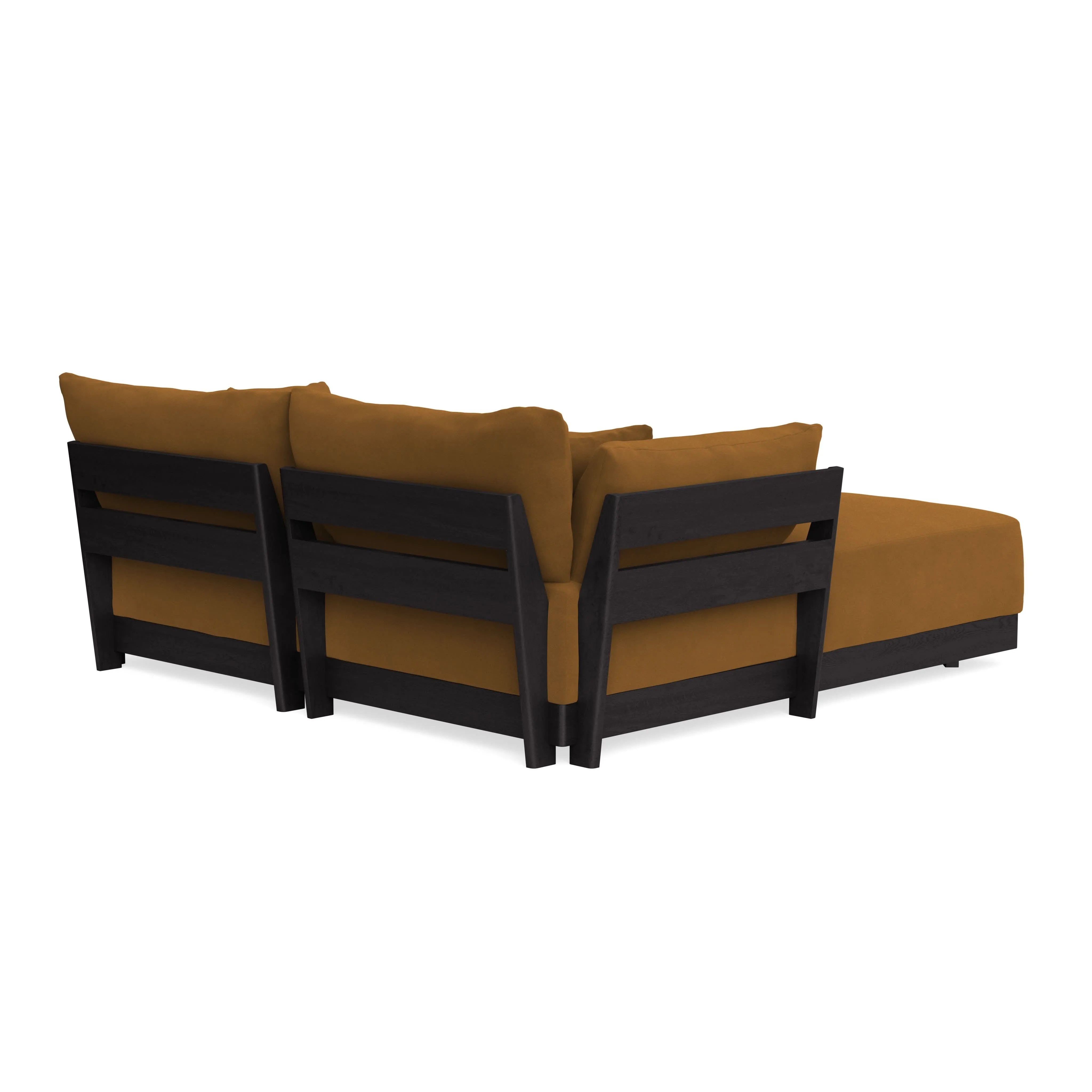 Modular Bondi Black 2-Seater Sectional in Cognac | Classic Blend