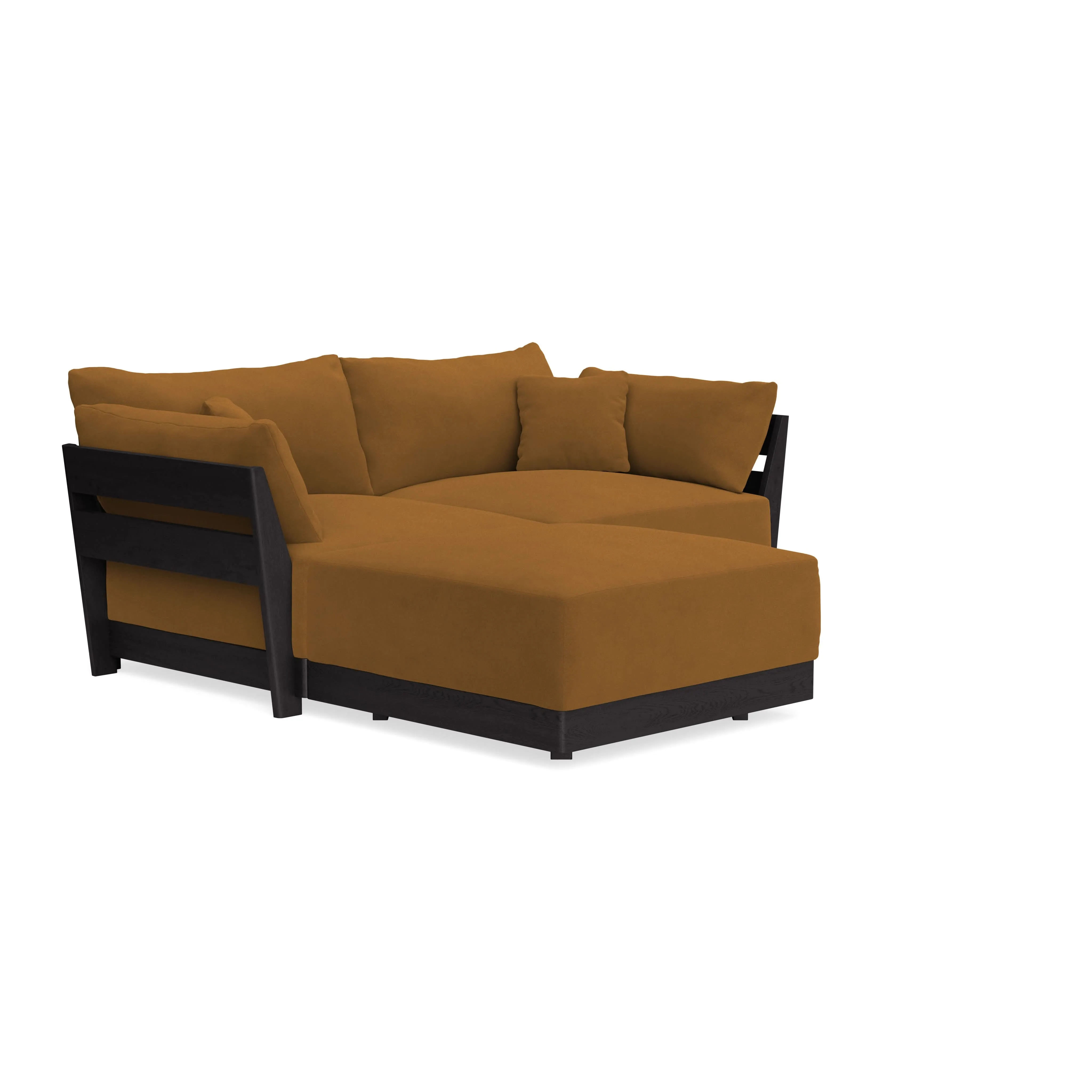 Modular Bondi Black 2-Seater Sectional in Cognac | Classic Blend