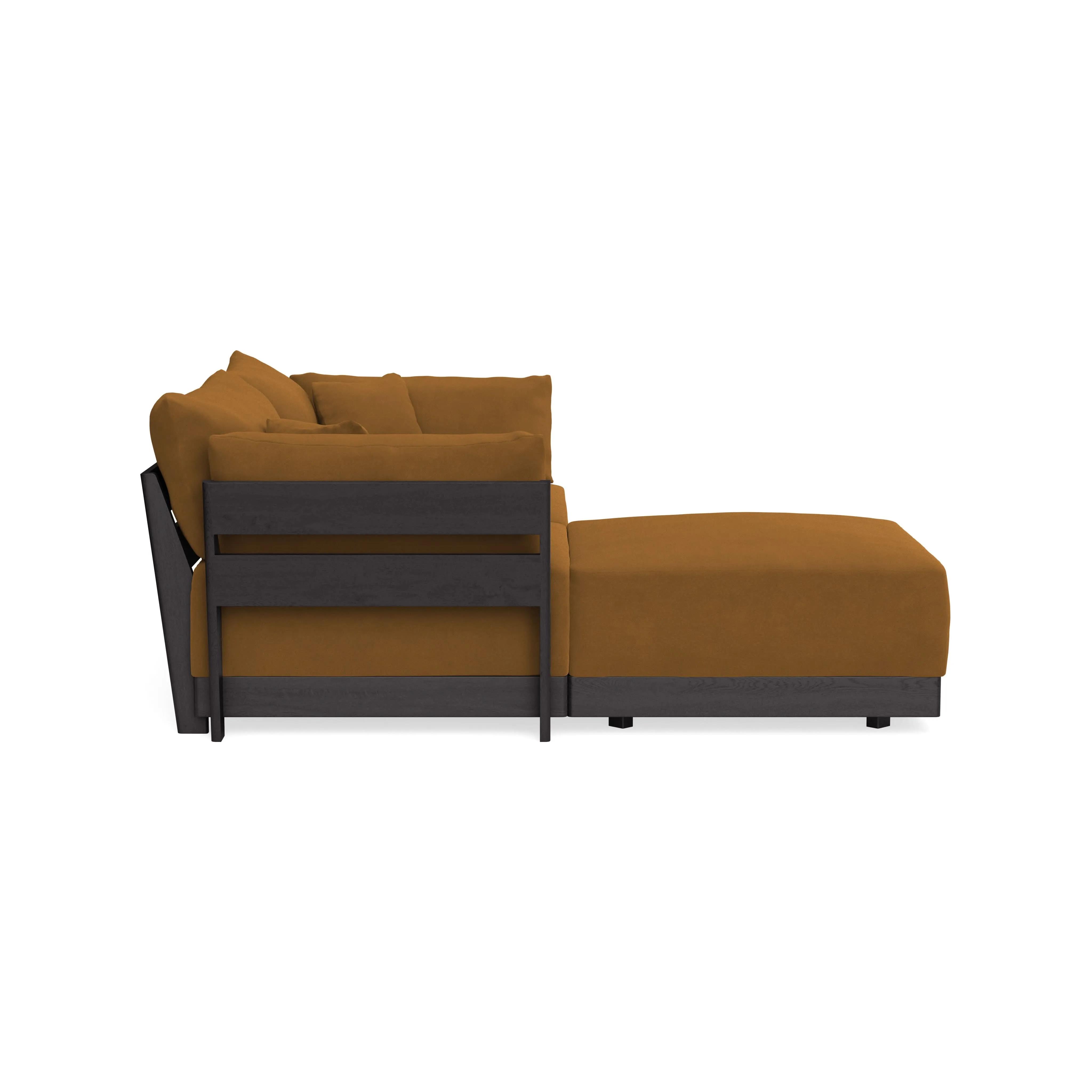 Modular Bondi Black 2-Seater Sectional in Cognac | Classic Blend