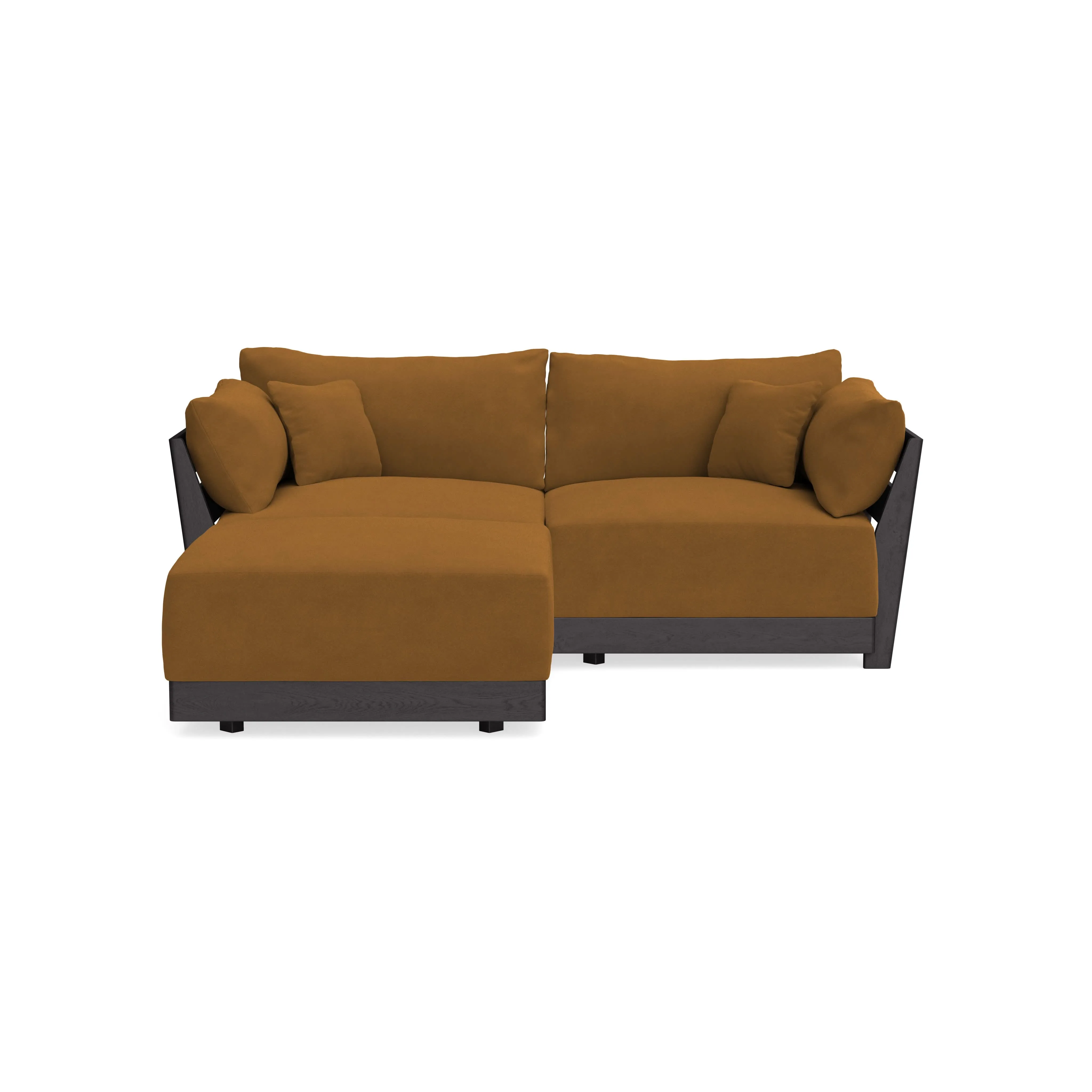 Modular Bondi Black 2-Seater Sectional in Cognac | Classic Blend