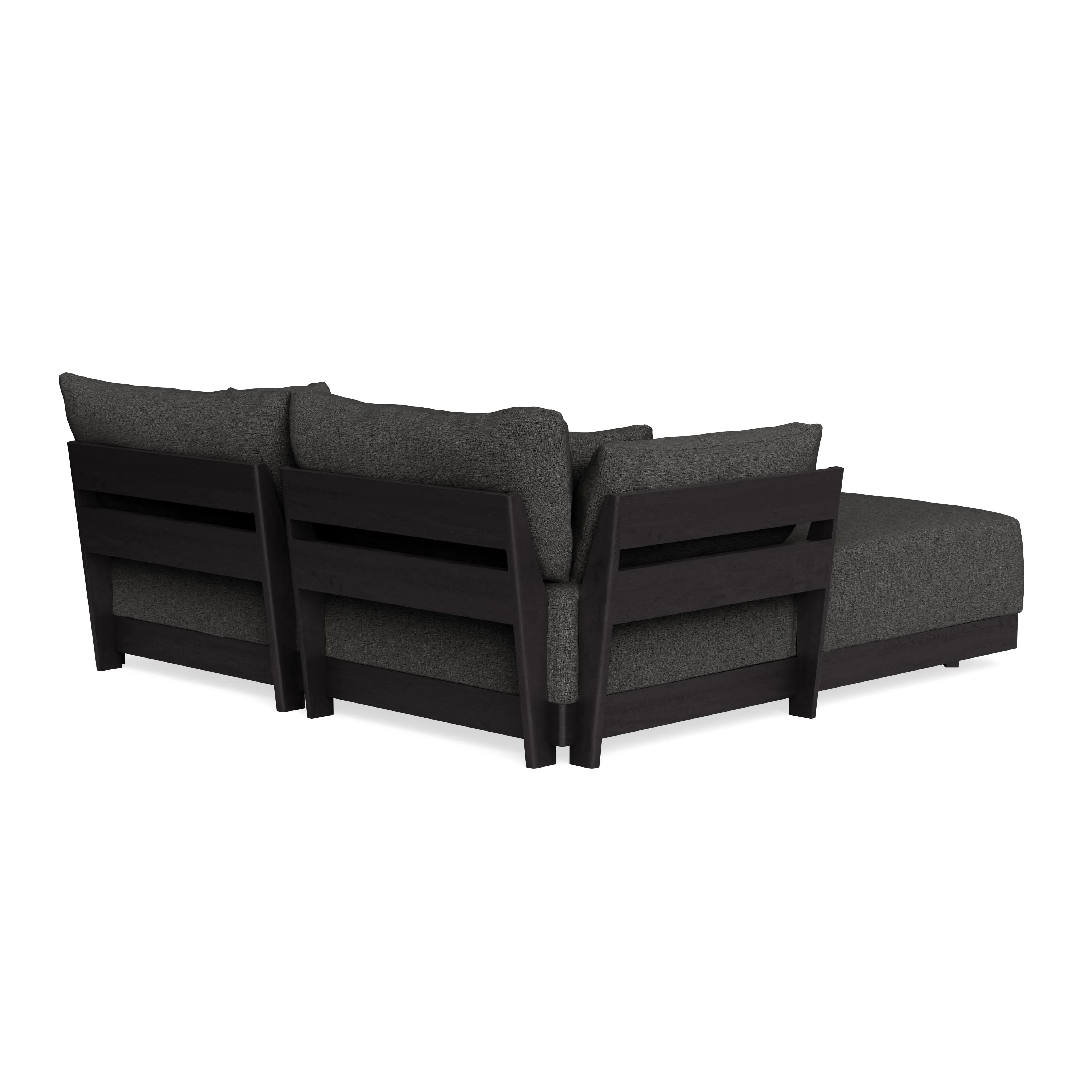 Modular Bondi Black 2-Seater Sectional in Graphite | Memory Foam Blend