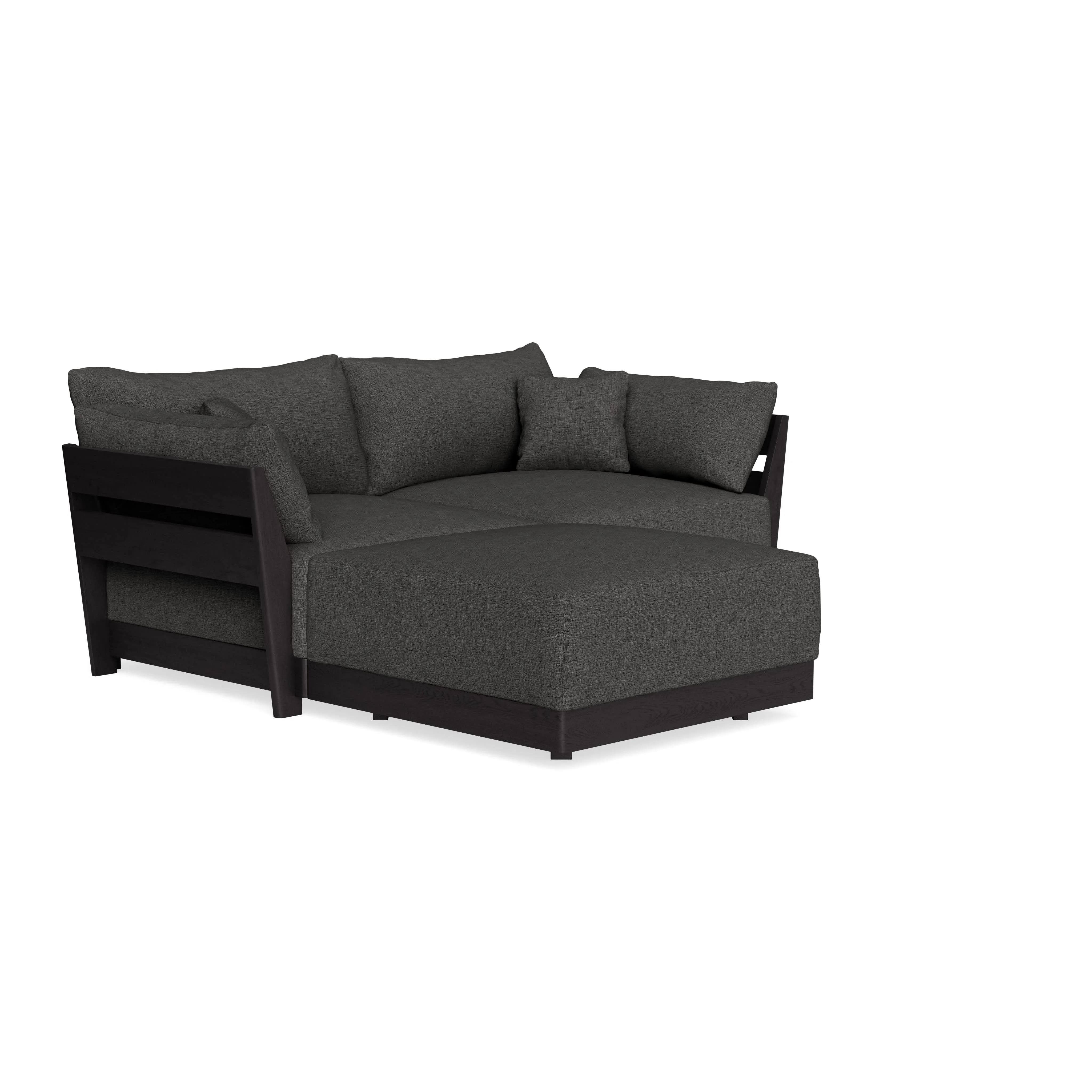 Modular Bondi Black 2-Seater Sectional in Graphite | Memory Foam Blend