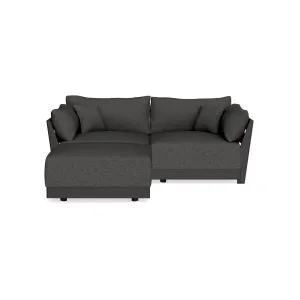 Modular Bondi Black 2-Seater Sectional in Graphite | Memory Foam Blend