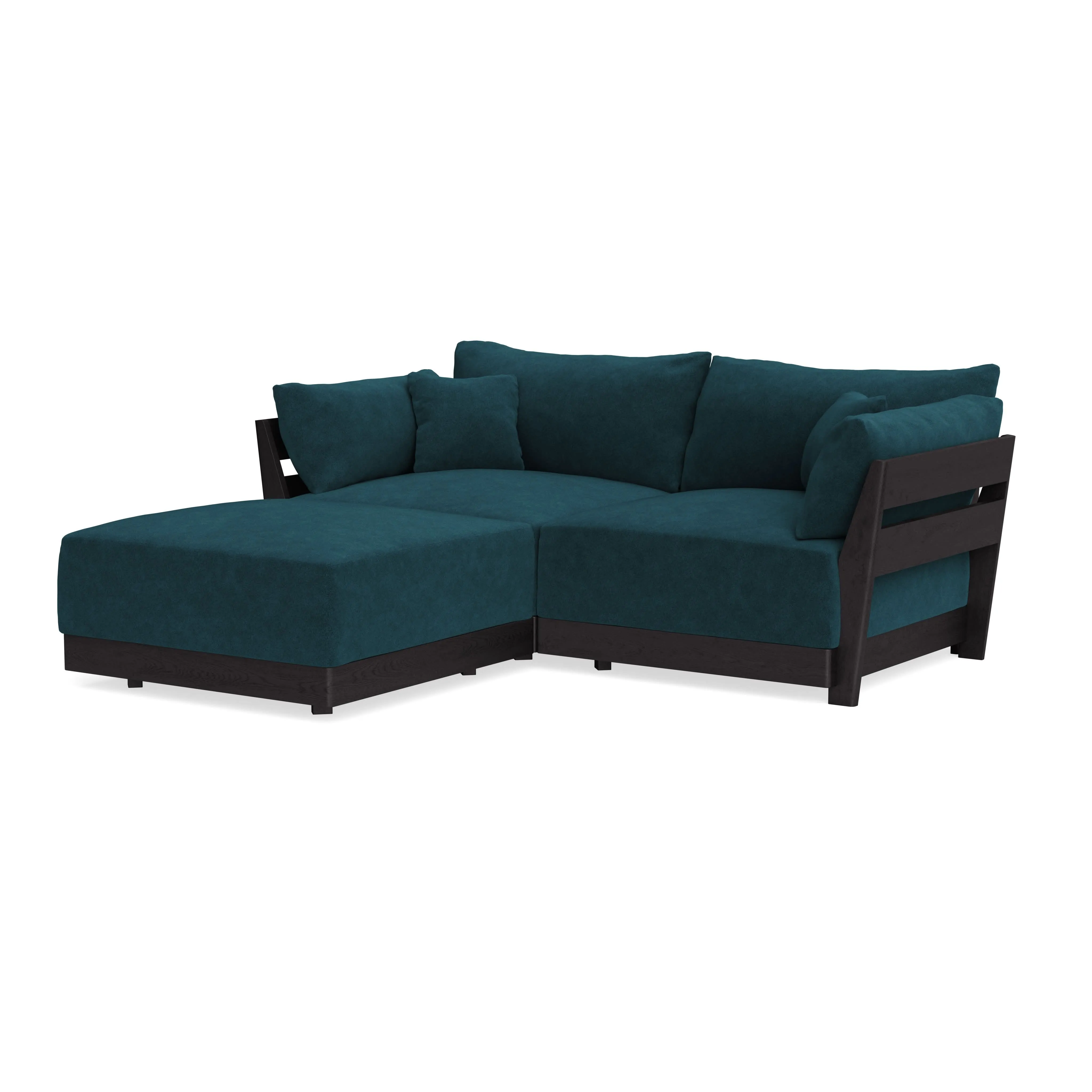 Modular Bondi Black 2-Seater Sectional in Indigo | Classic Blend